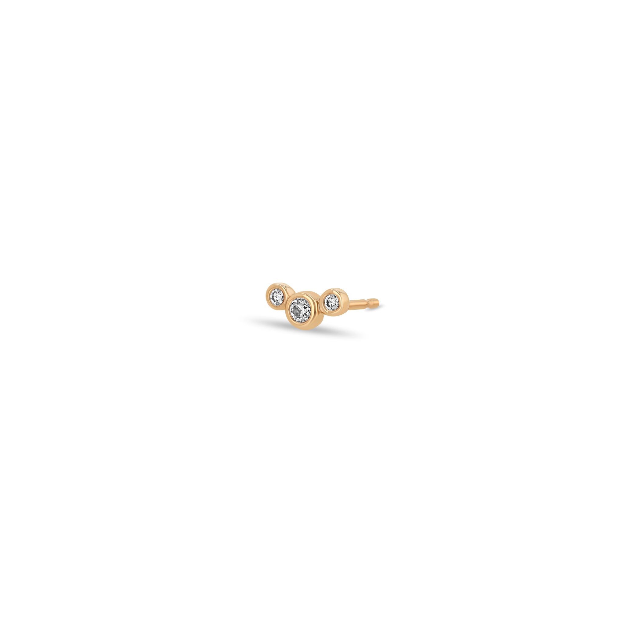Single Zoe Chicco 14k Gold Small Graduated Diamond Bezel Stud Earring