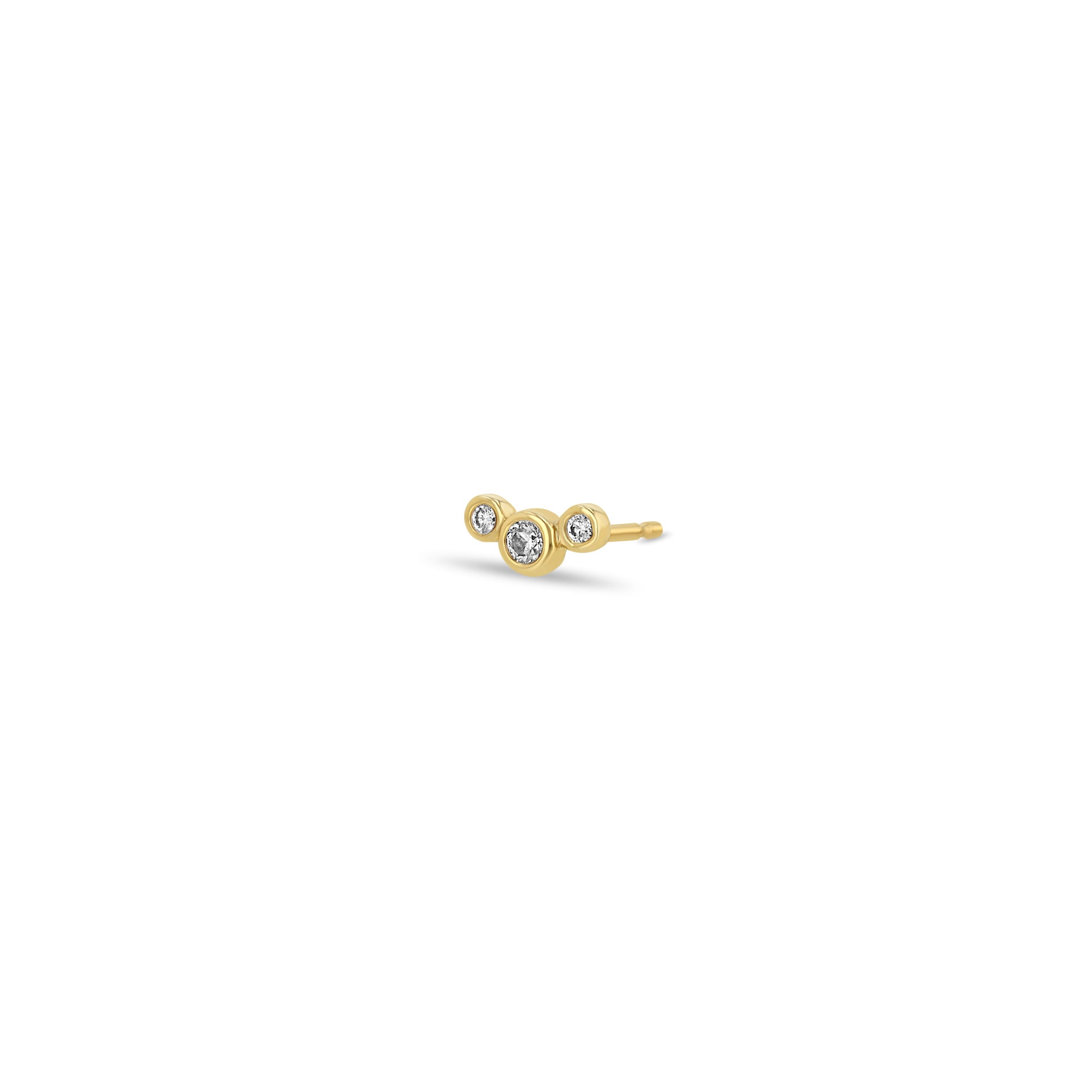 Single Zoe Chicco 14k Gold Small Graduated Diamond Bezel Stud Earring
