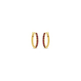 Zoë Chicco 14k Gold Pavé Ruby Hinge Huggie Hoop Earrings