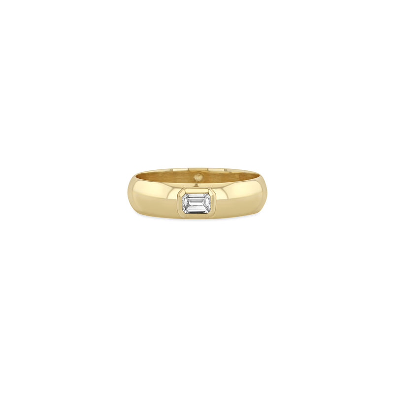 Zoë Chicco 14k Gold Emerald Cut Diamond Half Round Band Ring
