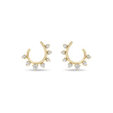 Zoë Chicco 14k Gold Graduated Prong Diamond Front to Back Circle Hoop Earrings