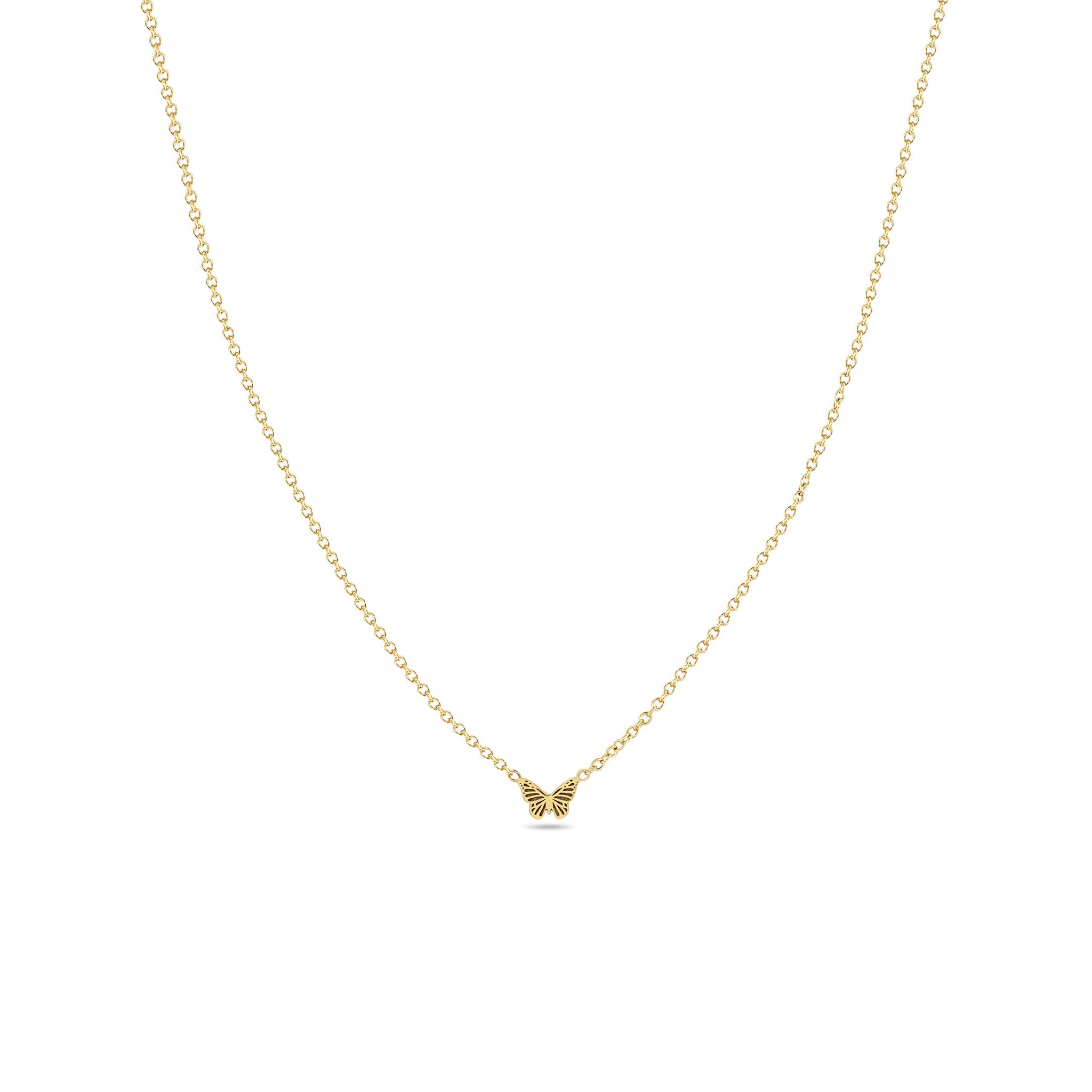 Zoë Chicco 14kt Gold Itty Bitty Butterfly Necklace