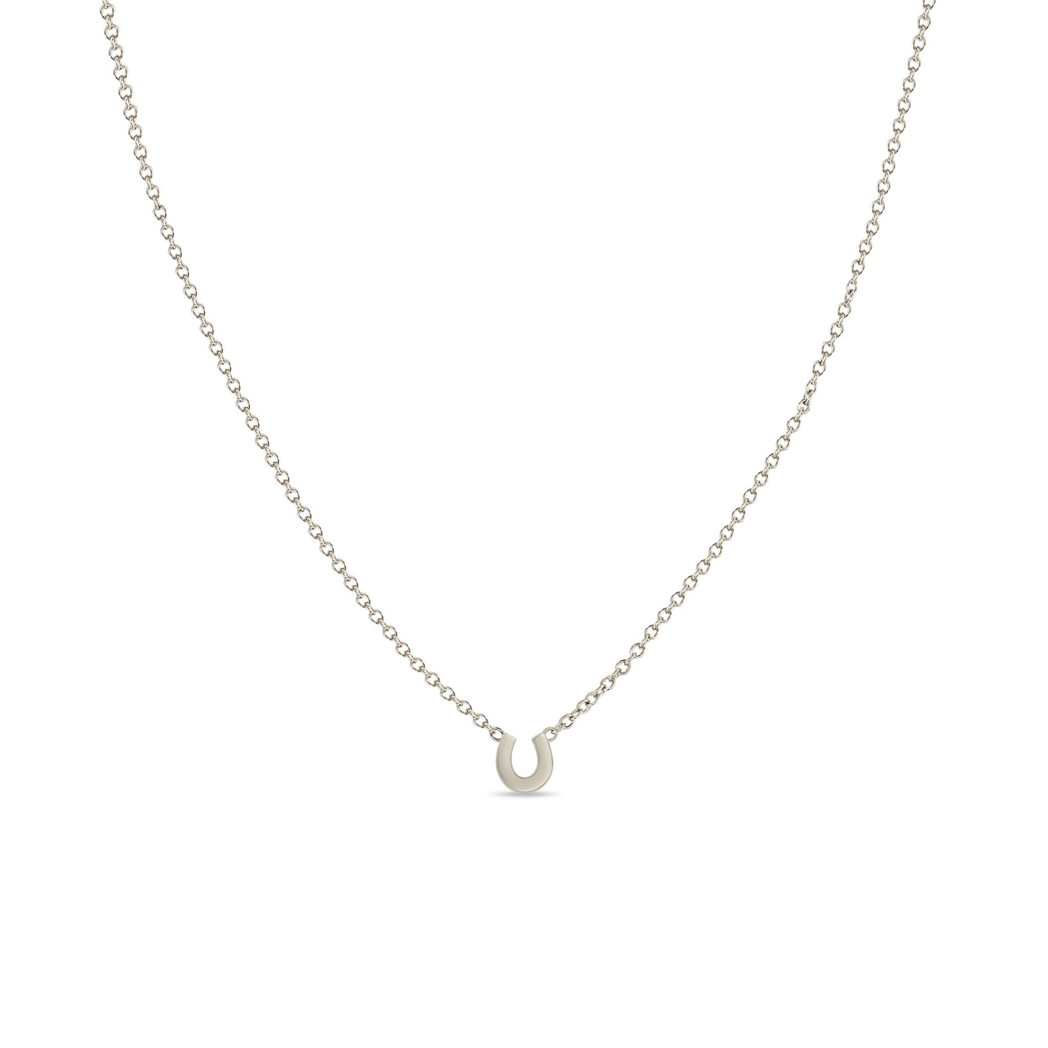 Zoë Chicco 14k White Gold Itty Bitty Horseshoe Necklace