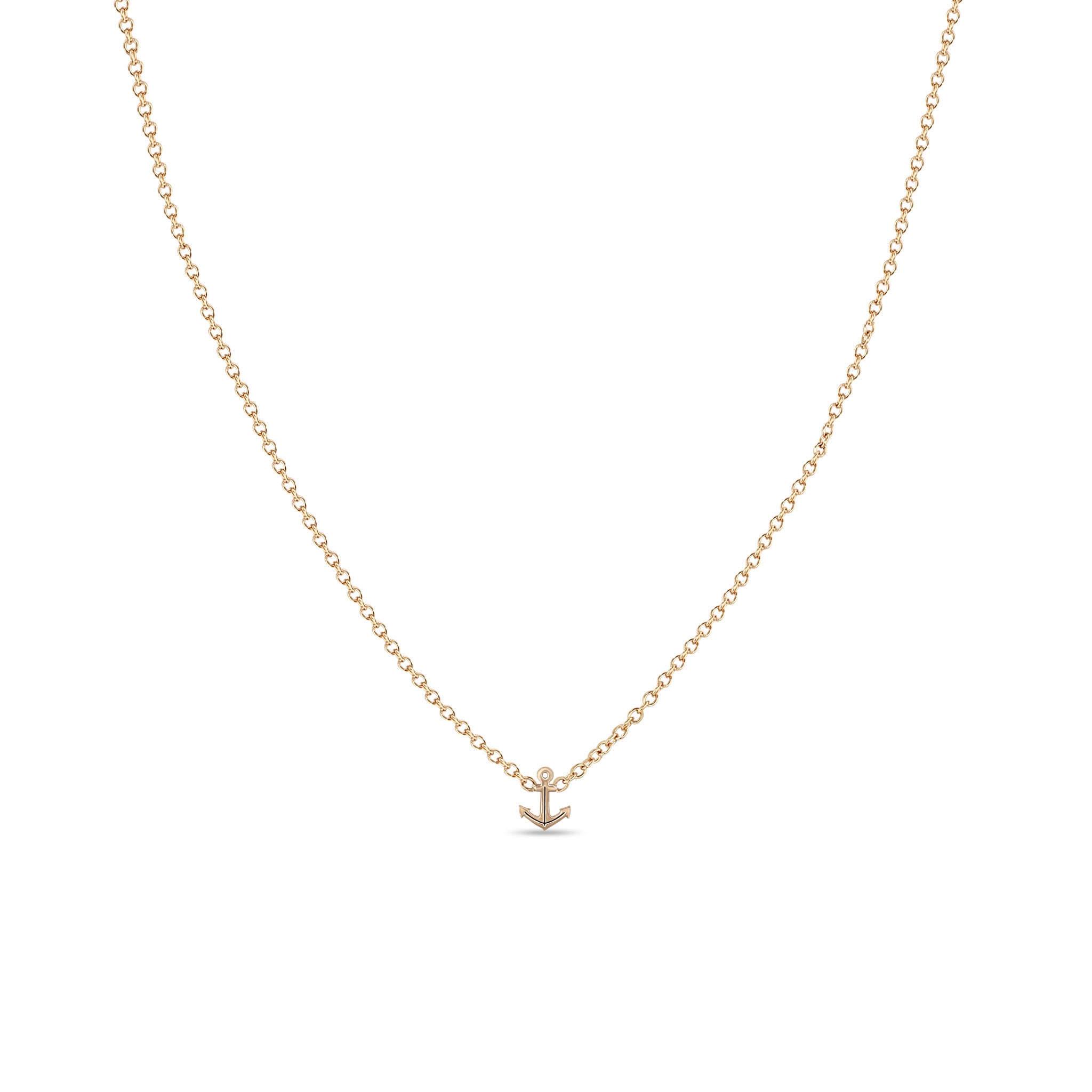 Zoe Chicco 14k Rose Gold Itty Bitty Anchor Chain Necklace