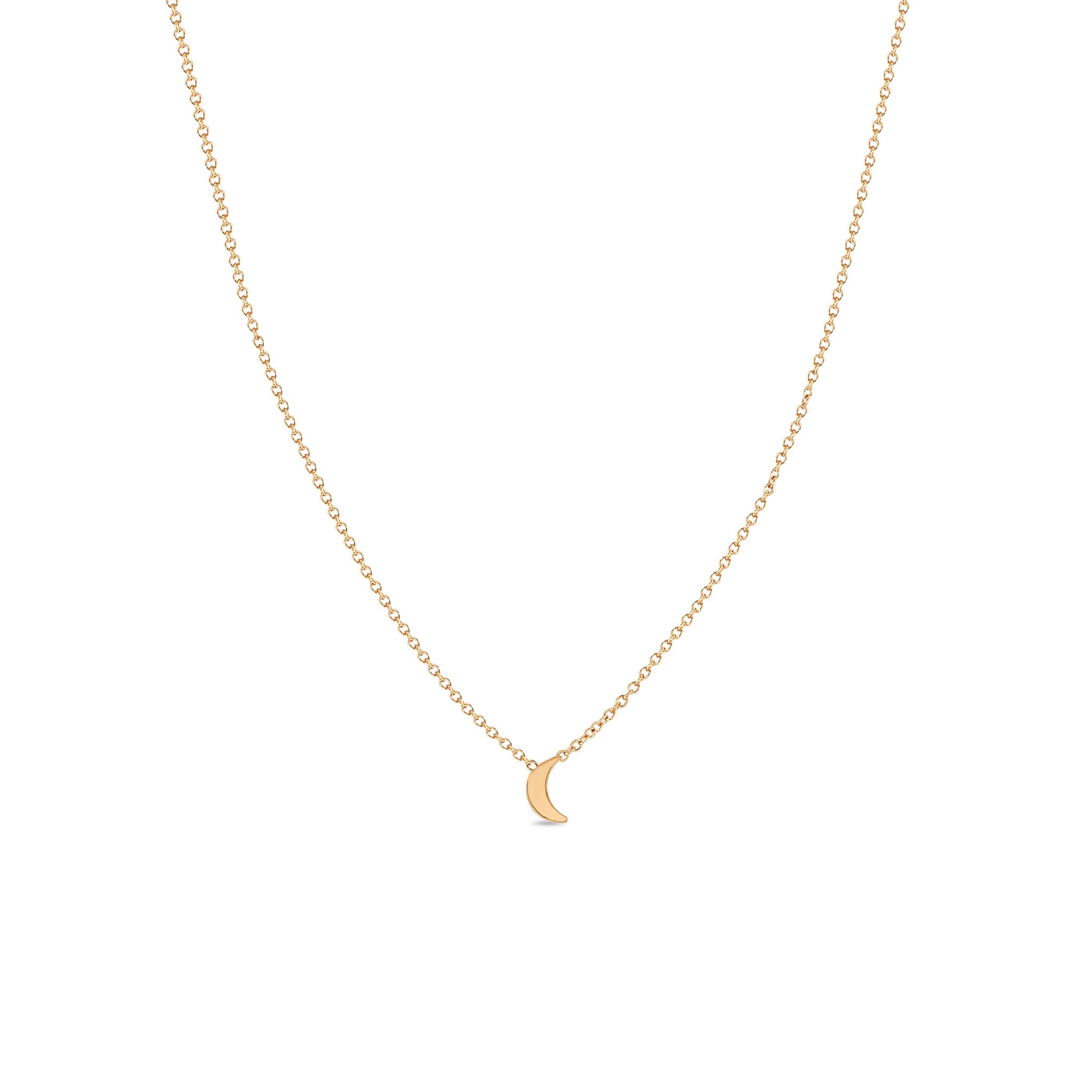 Zoë Chicco 14k Gold Itty Bitty Crescent Moon Necklace