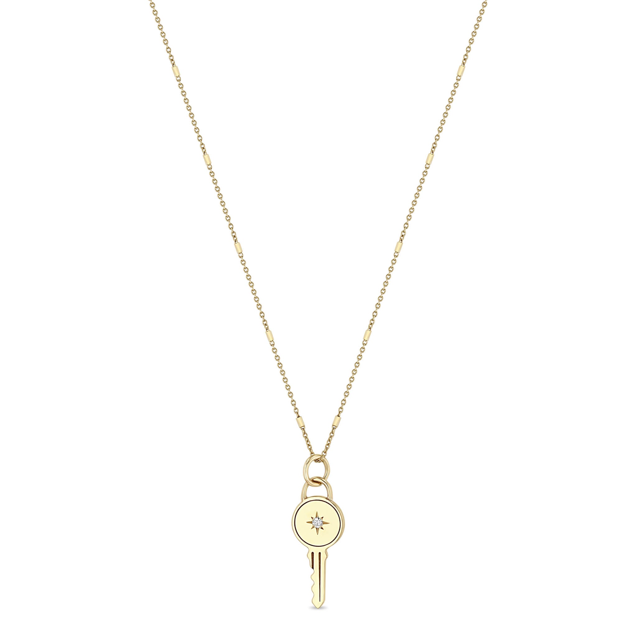 Zoë Chicco 14k Gold Star Set Diamond Key Pendant Necklace – ZOË CHICCO