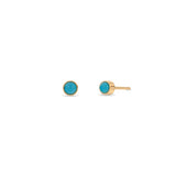 Zoë Chicco 14k Gold Turquoise Bezel Stud Earrings