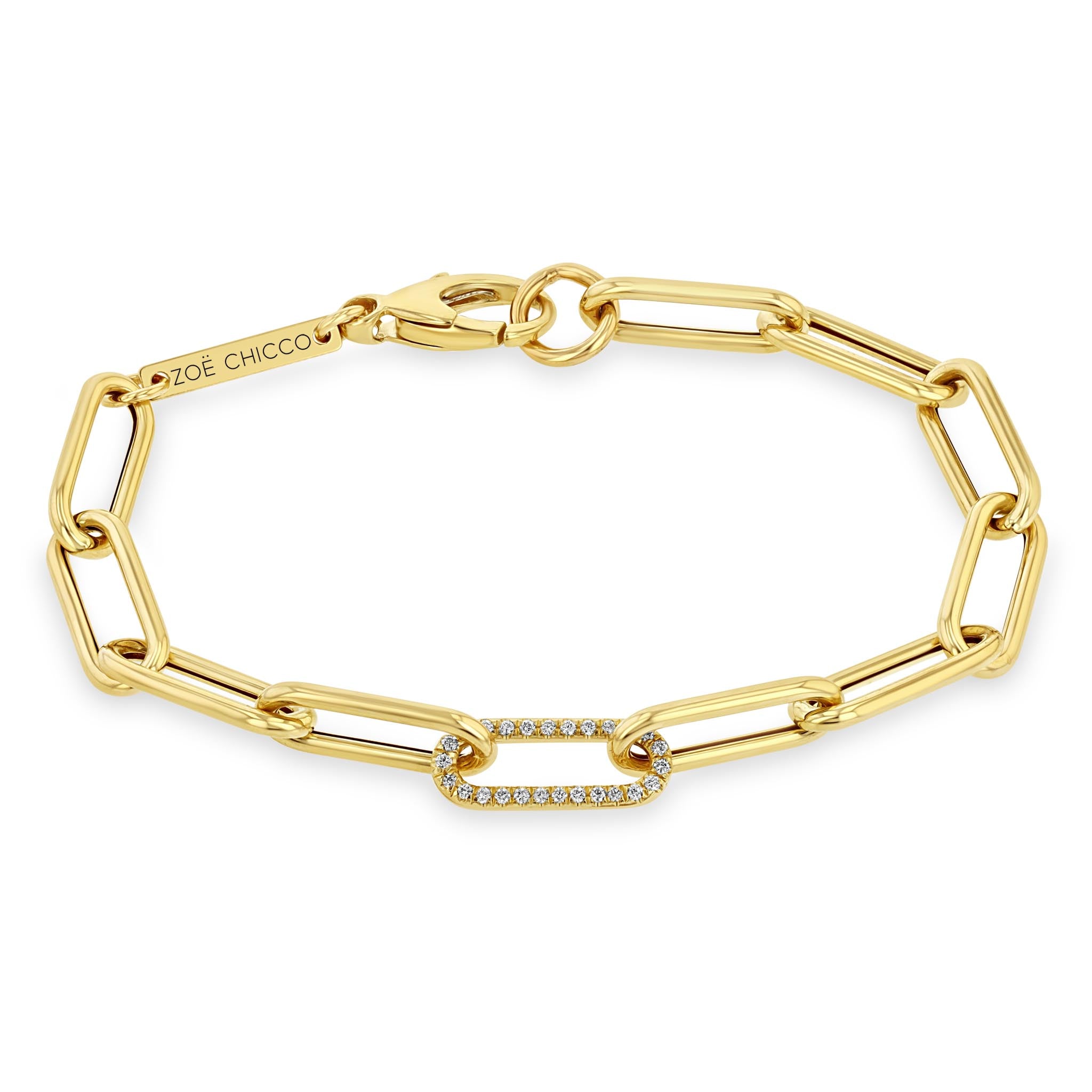 14K Gold Hollow Link Chain Bracelet 14K Gold Paper Clip -  UK