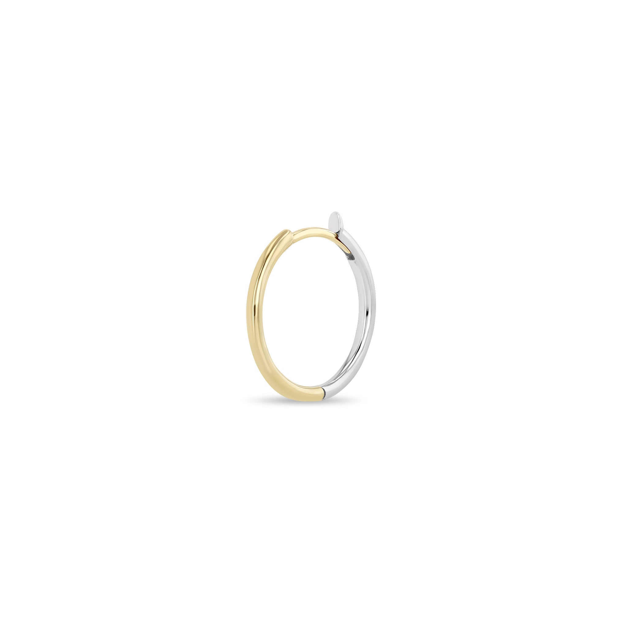 Single Zoë Chicco 14k Two Tone Gold 17mm Hinge Huggie Hoop Earring