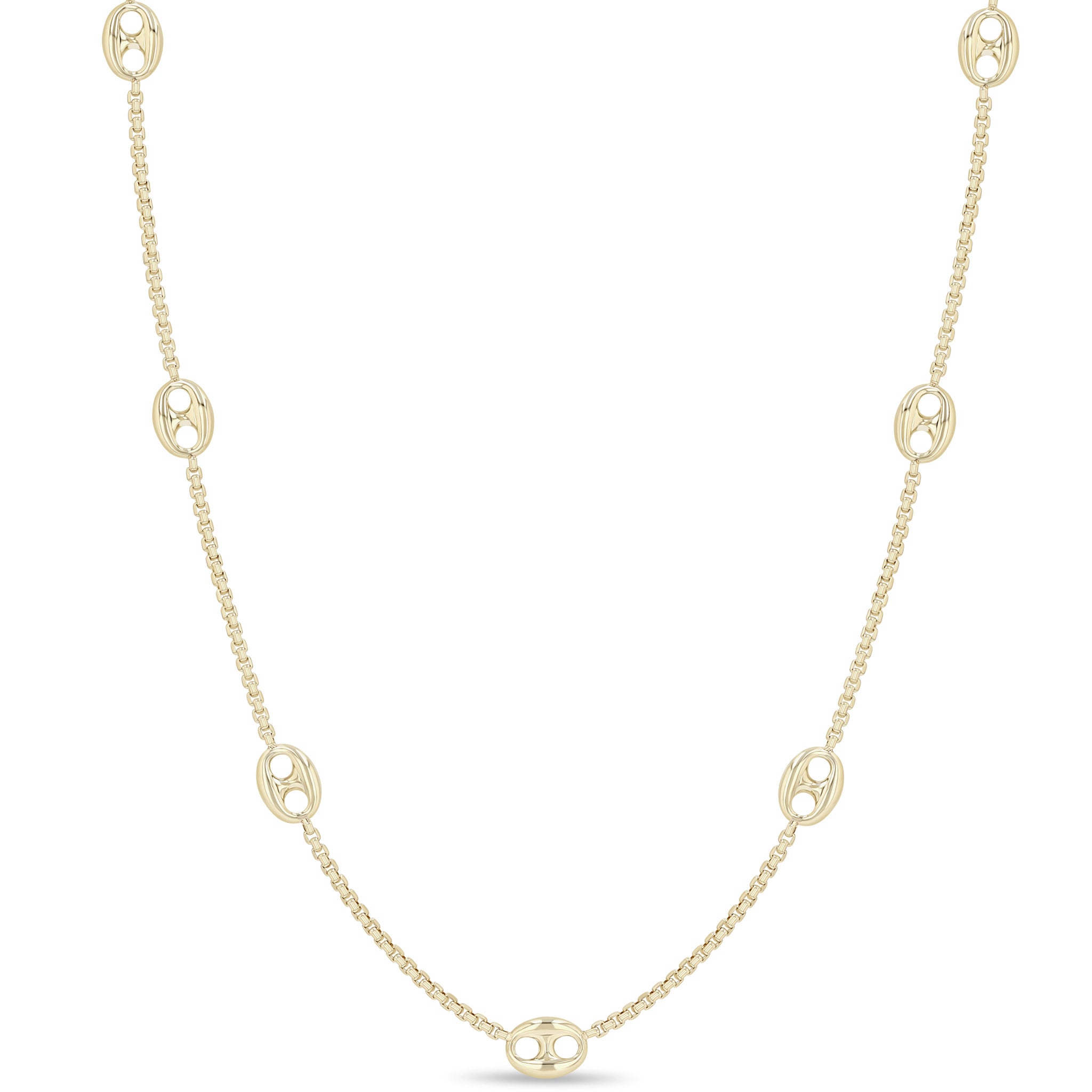 Zoë Chicco 14k Gold 13 Large Mariner Link Station Long Box Chain