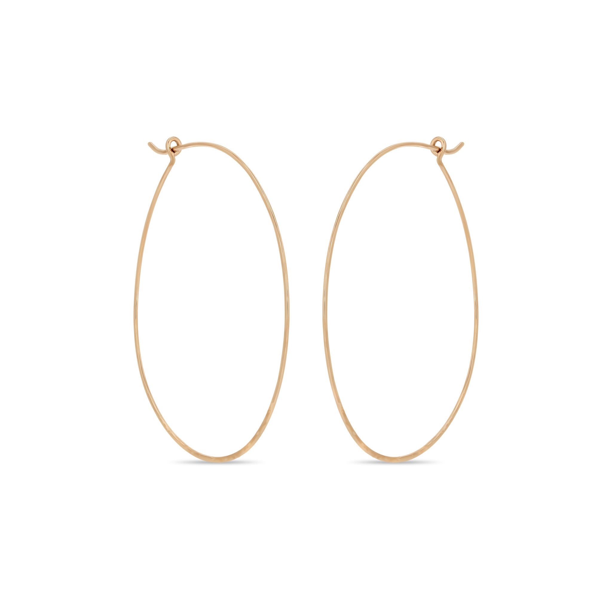 Zoë Chicco 14k Gold Large Thin Hammered Hoop Earrings