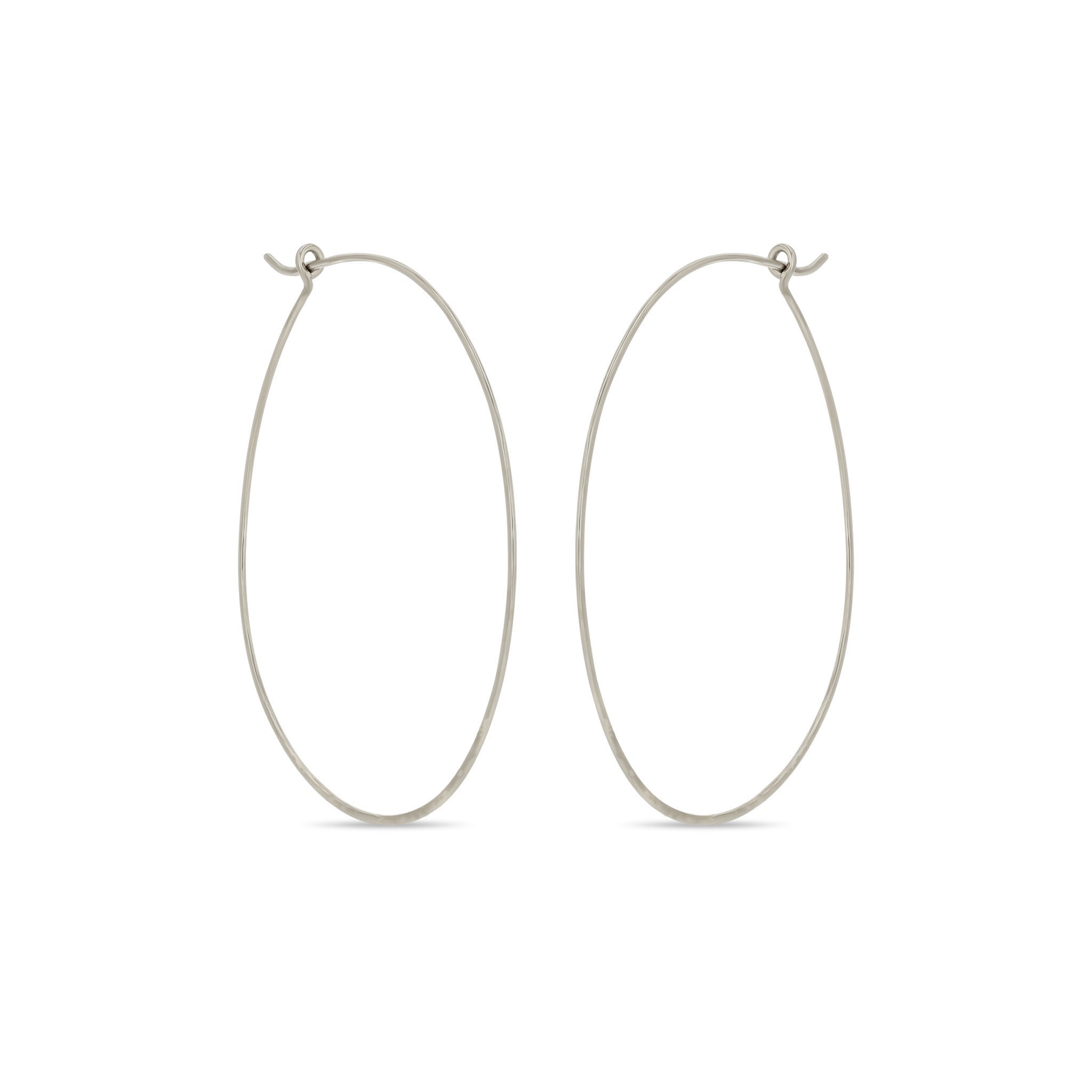 Zoë Chicco 14k Gold Large Thin Hammered Hoop Earrings