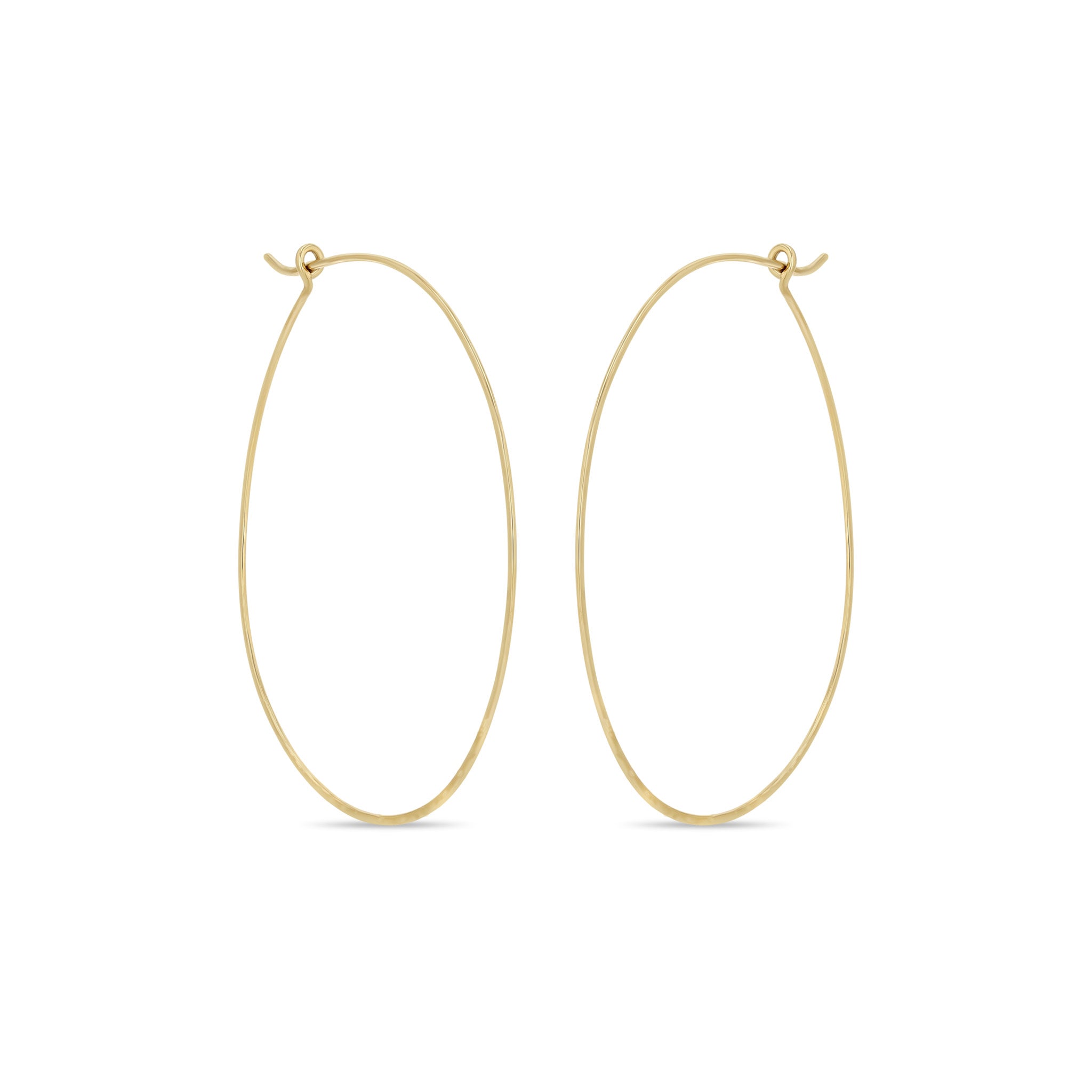 Zoë Chicco 14k Gold Large Thin Hammered Hoop Earrings