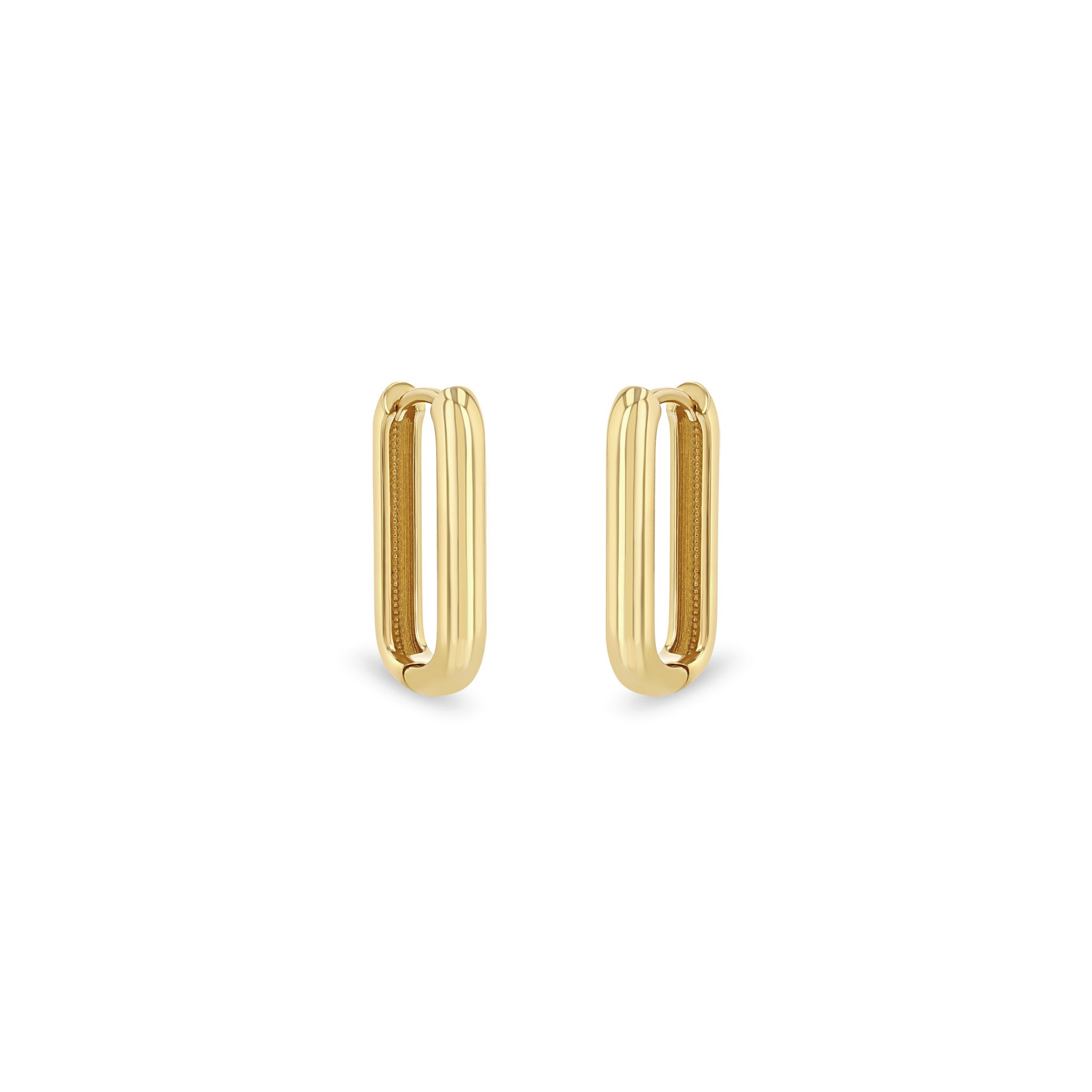 Zoë Chicco 14k Gold Thick Large Oval Hinge Hoop Earrings