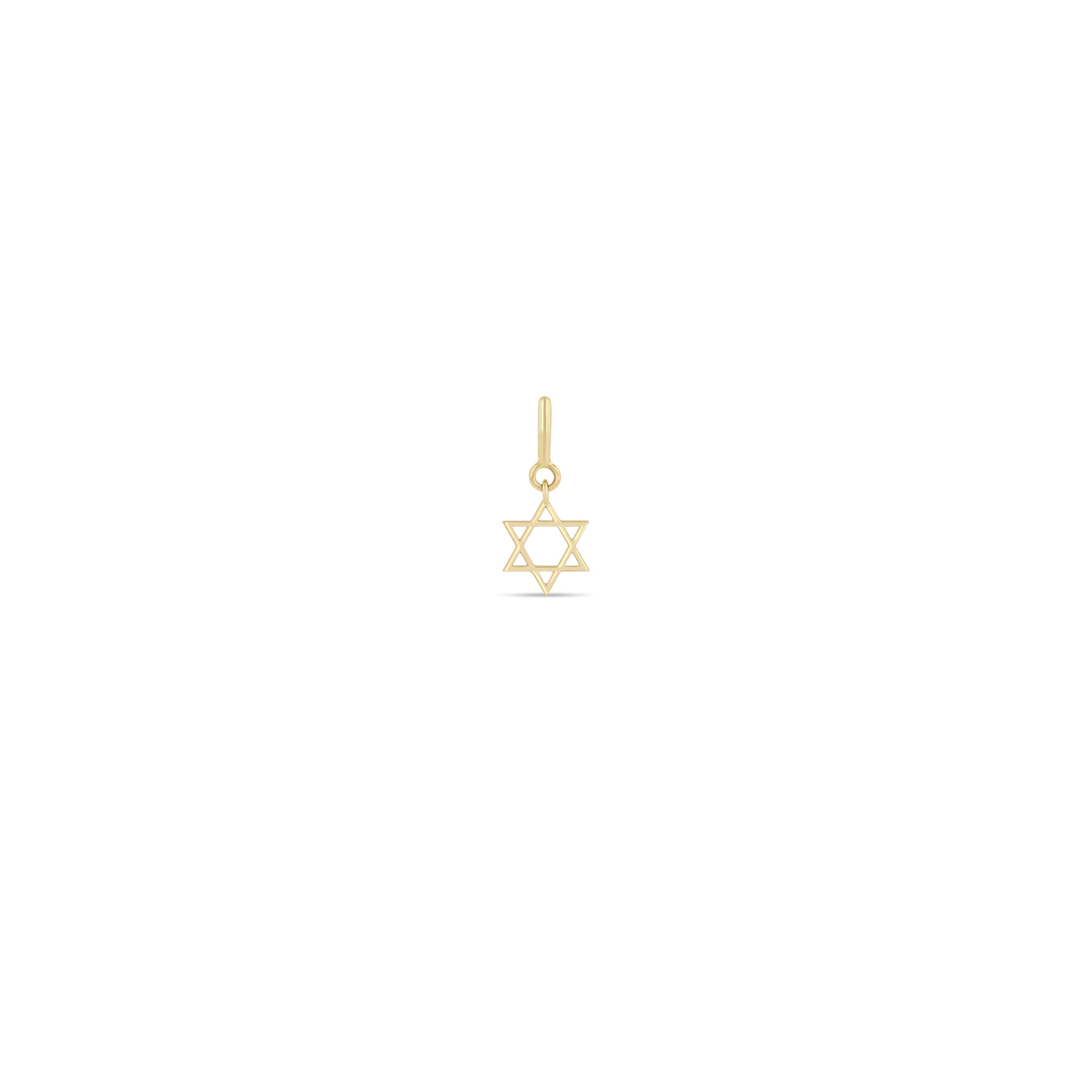 Zoë Chicco 14k Gold Midi Bitty Star of David Spring Ring Charm Pendant