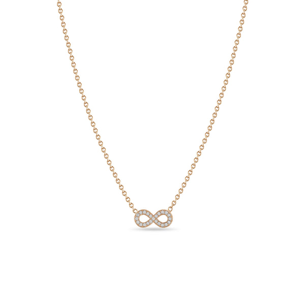 Zoë Chicco 14k Gold Midi Bitty Pavé Diamond Infinity Necklace