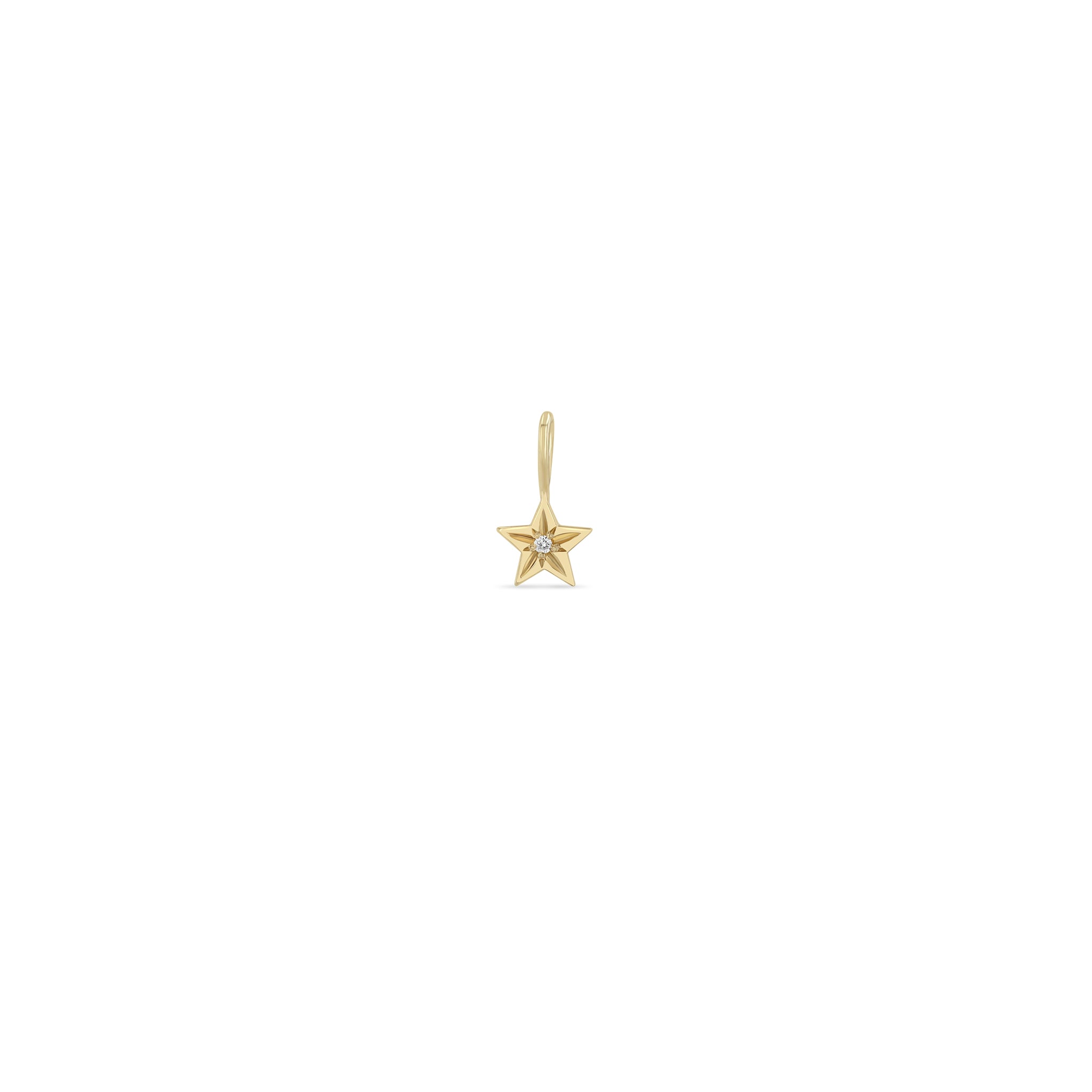 Zoe Chicco 14k gold star-set diamond star charm on a white background