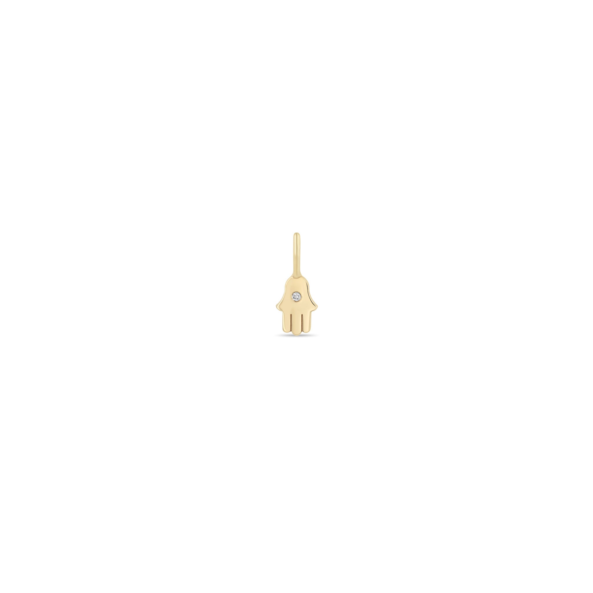 Zoë Chicco 14k Gold Midi Bitty Diamond Hamsa Charm Pendant