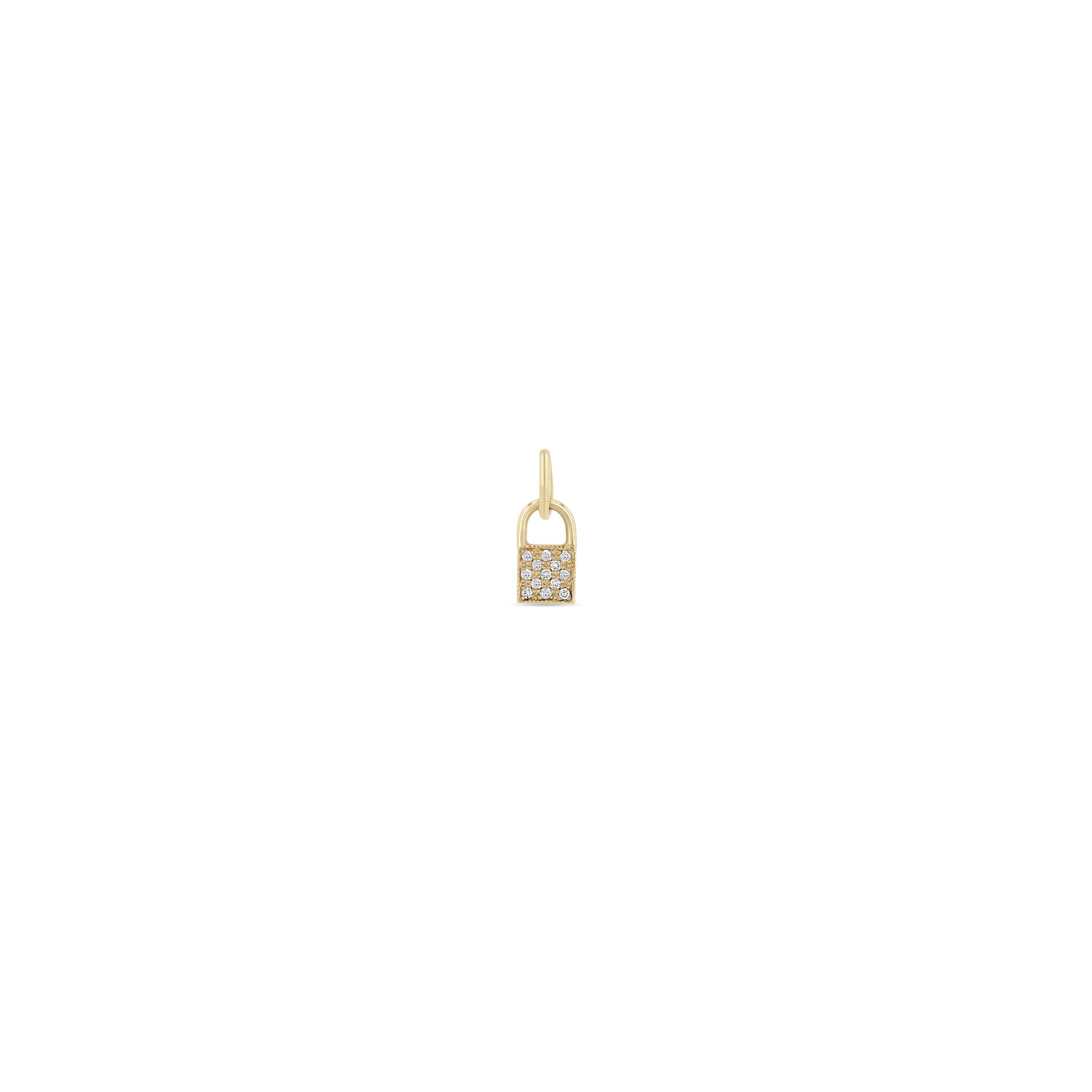 Zoë Chicco 14k Gold Midi Bitty Pavé Diamond Padlock Charm Pendant