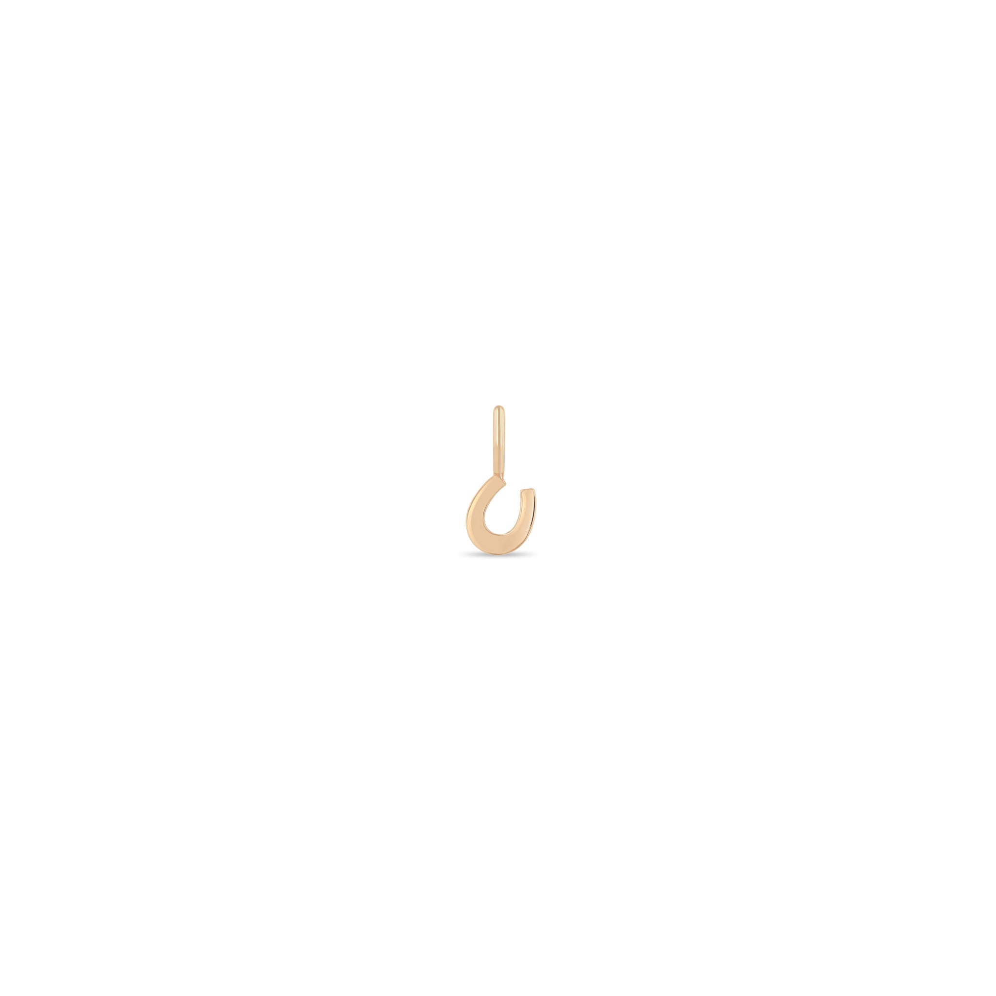 Zoe Chicco 14k rose gold horseshoe charm on a white background