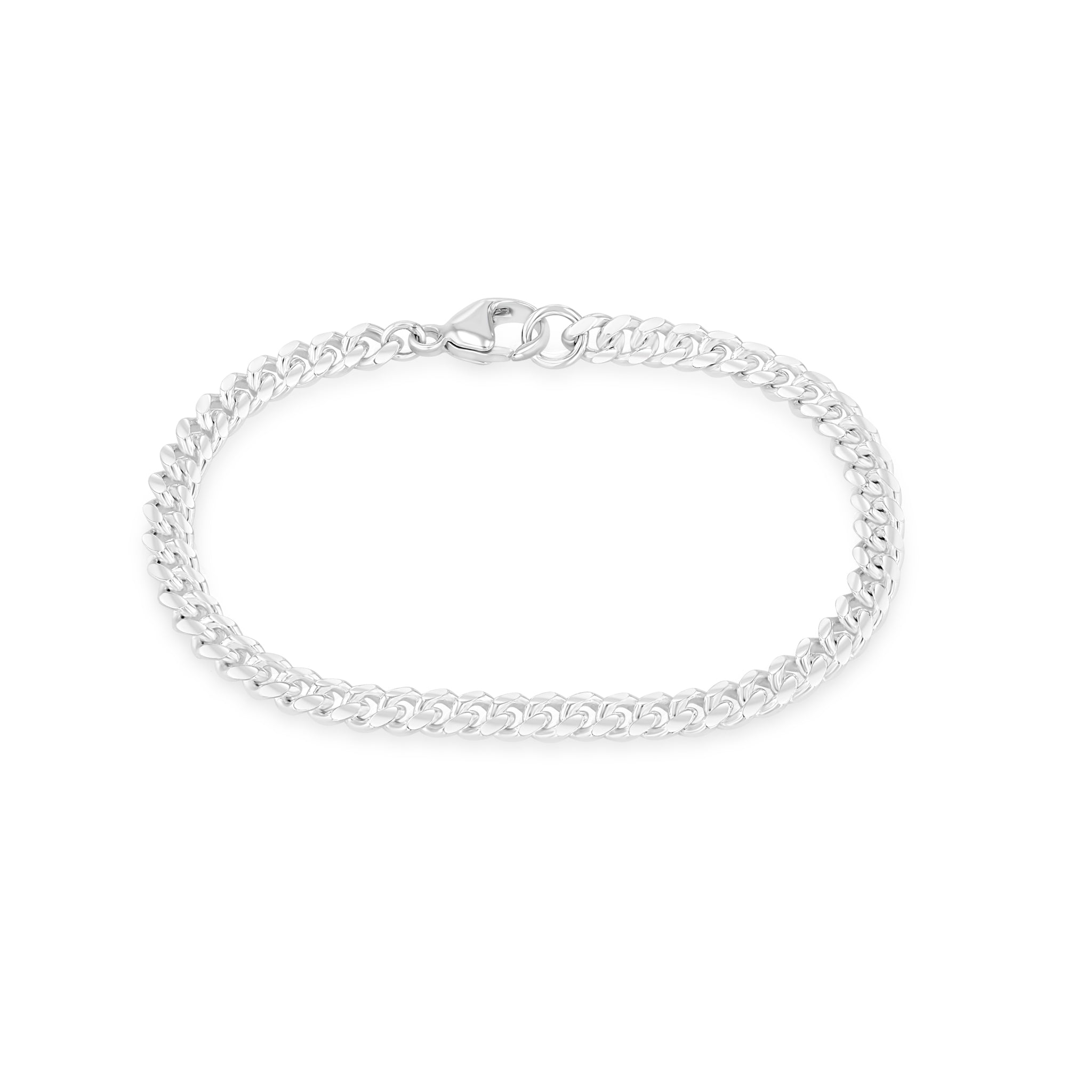 Zoe Chicco Sterling Silver Medium Curb Chain Bracelet on a white background