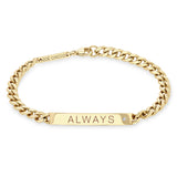 Zoë Chicco 14k Medium Curb Chain Personalized ID Bracelet with Diamond engraved with "ALWAYS"