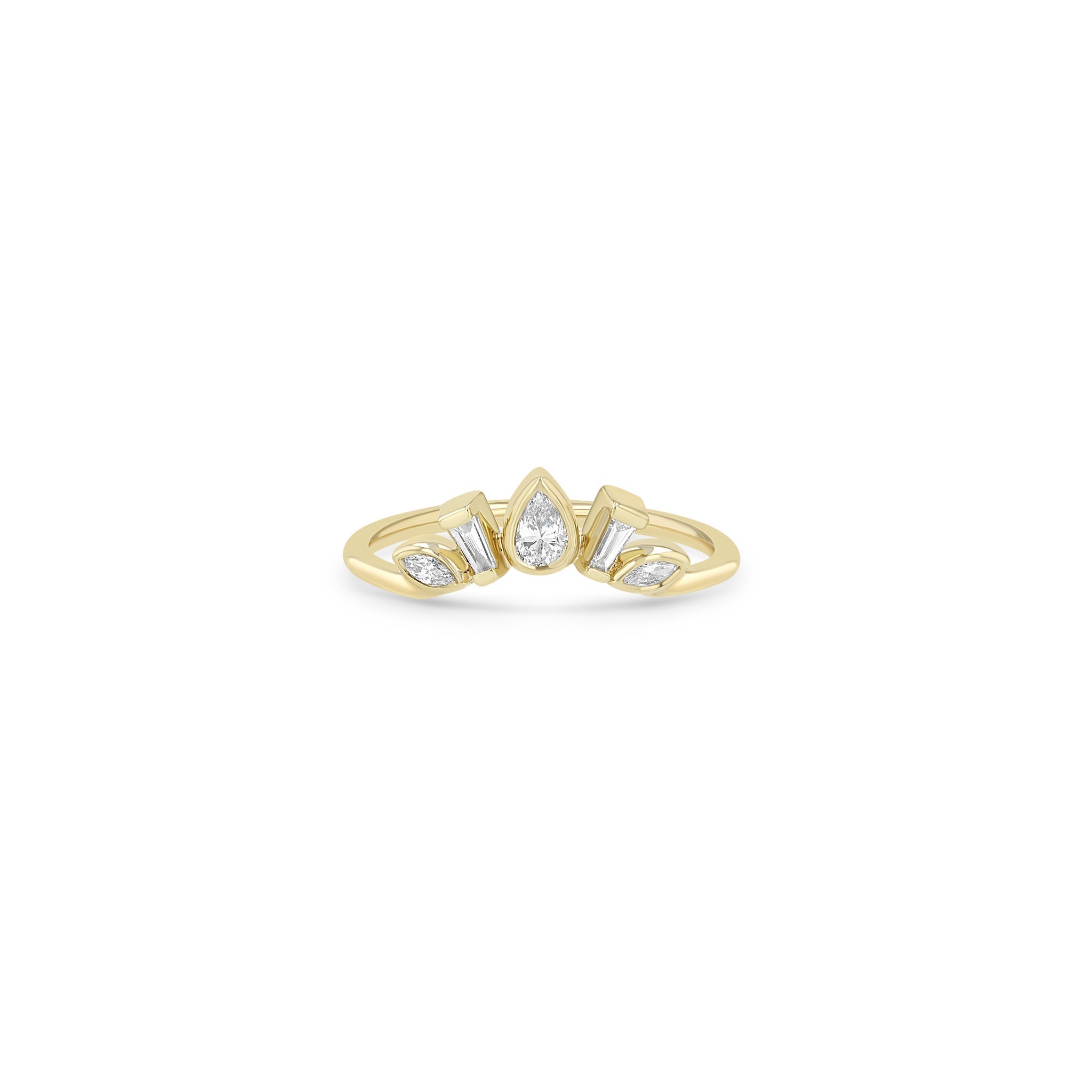 Zoe Chicco 14k gold ring with diamonds on a white background