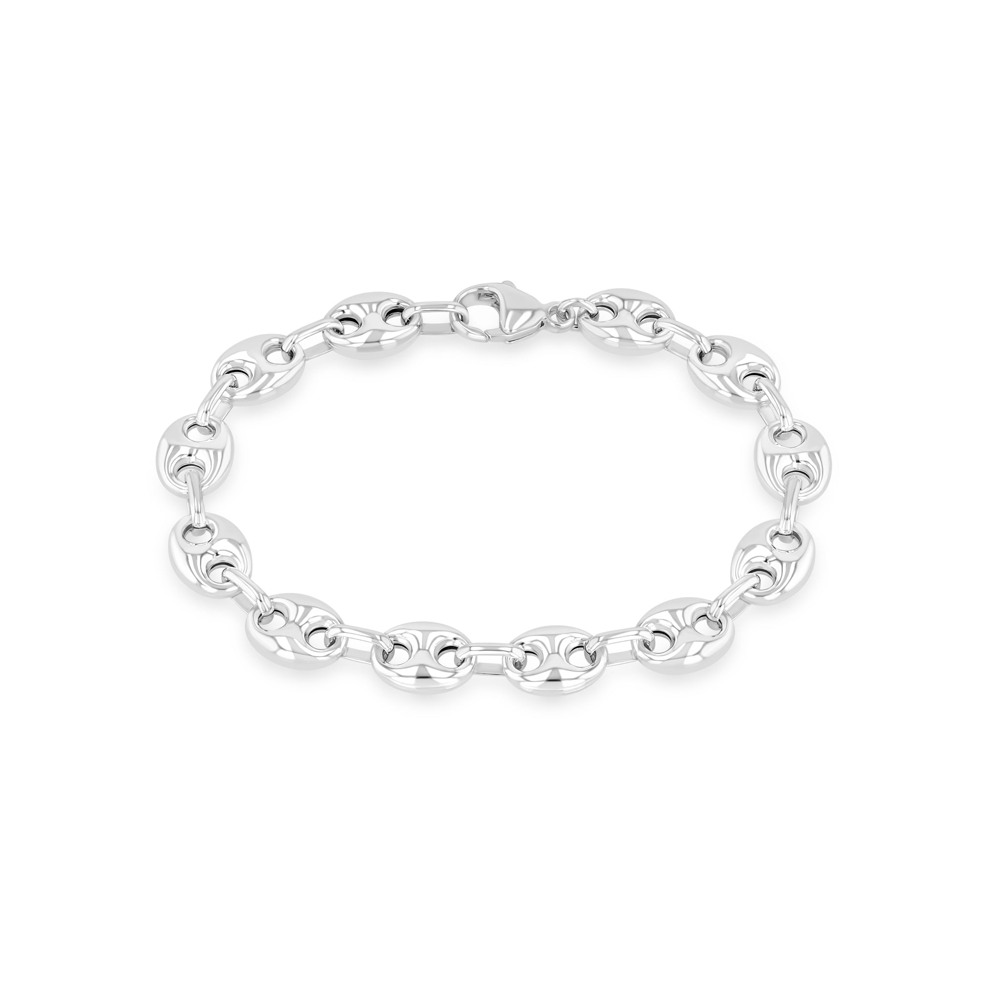 Zoe Chicco Sterling Silver Medium Mariner Chain Bracelet on a white background