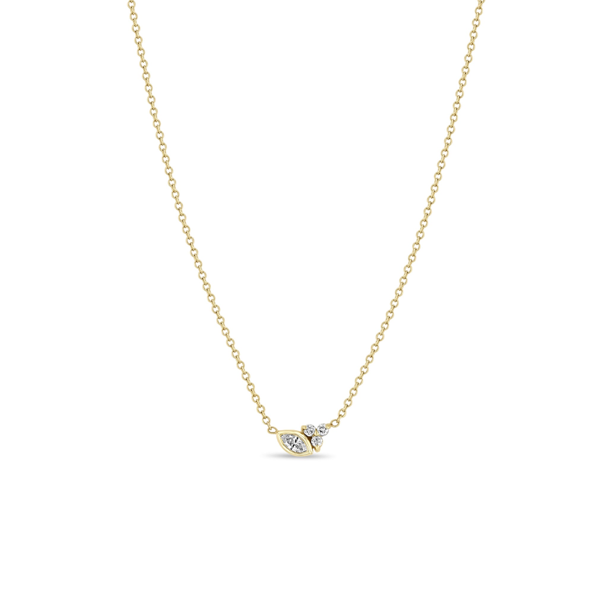 Zoë Chicco 14k Gold Marquise & Prong Diamond Trio Necklace