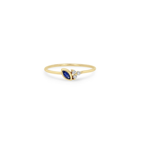 Zoë Chicco 14k Gold Marquise Blue Sapphire & Prong Diamond Trio Ring