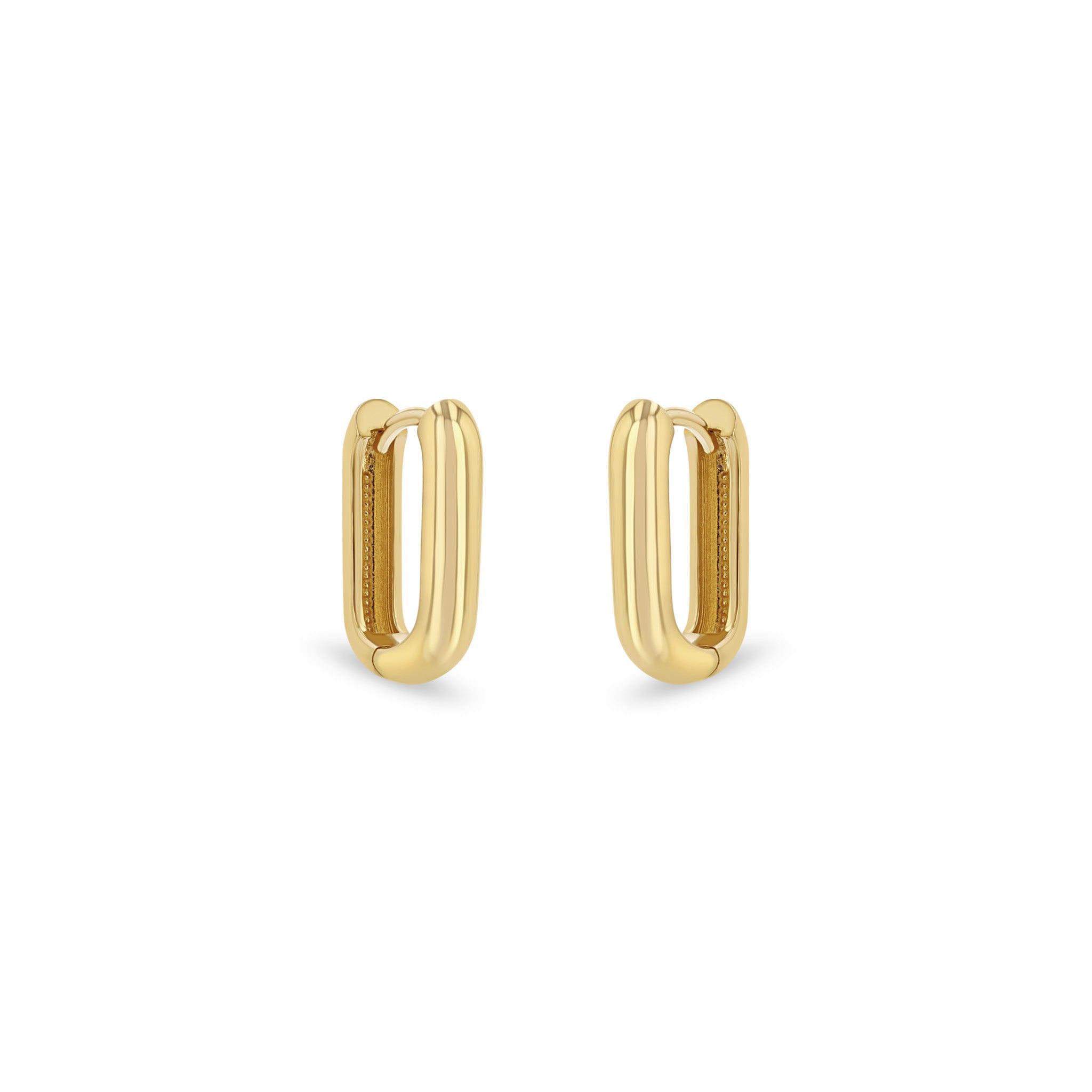 Zoë Chicco 14k Yellow Gold Thick Medium Oval Hinge Hoop Earrings
