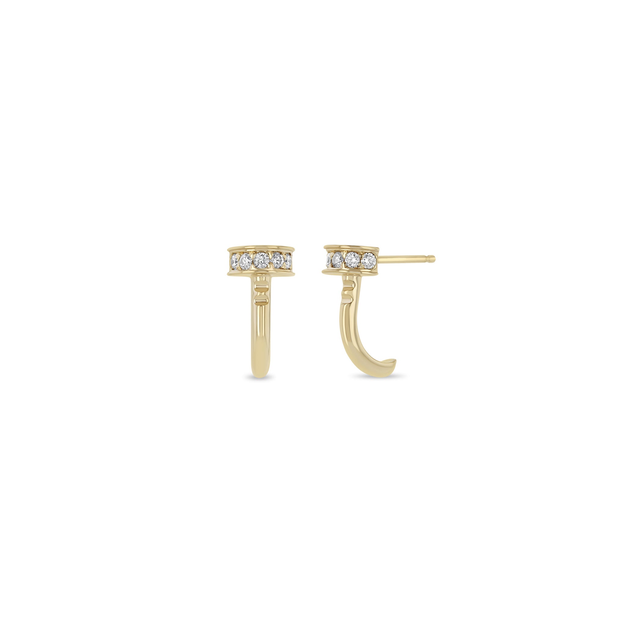 Zoë Chicco 14k Gold Pavé Diamond Nail Half Hoop Earrings
