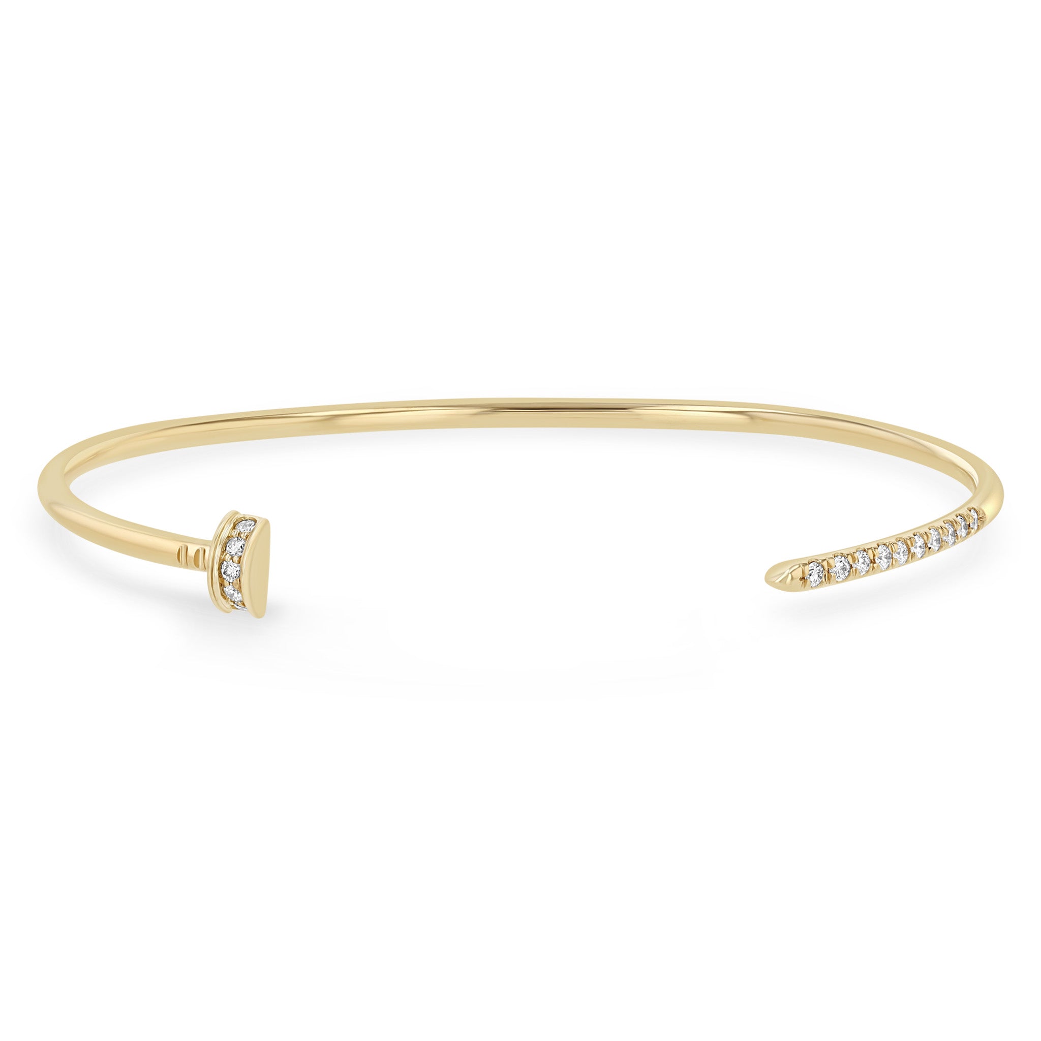 Zoë Chicco 14k Gold Pavé Diamond Nail Cuff Bracelet