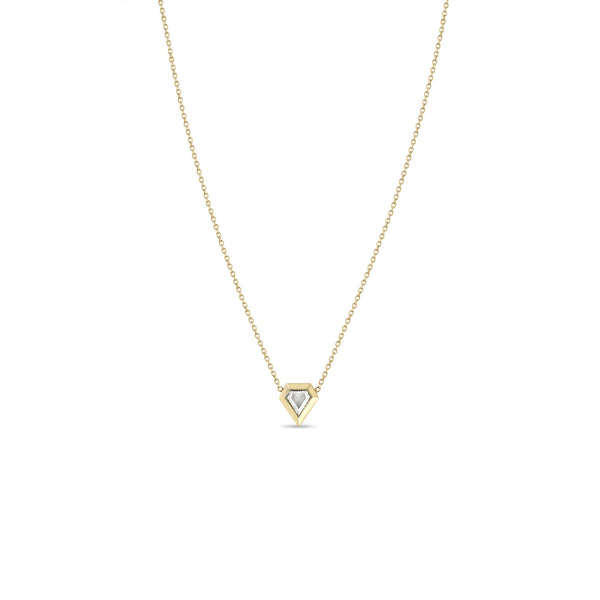 One of a Kind Zoë Chicco 14k Gold .28 ctw Shield Diamond Bezel Necklace