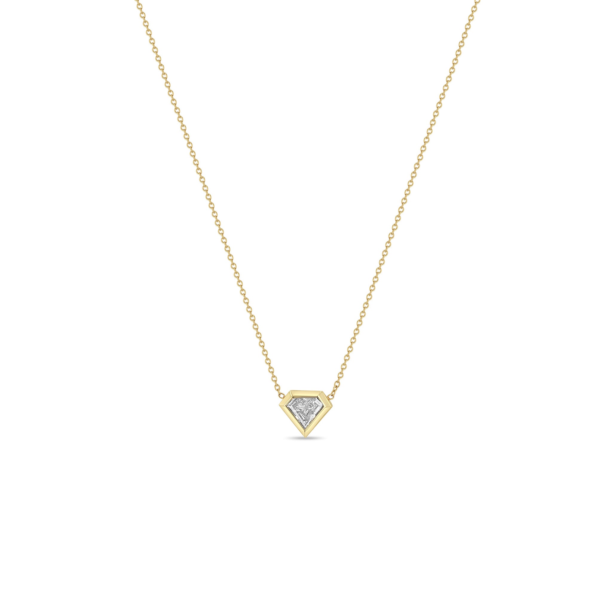.56 ctw Shield Diamond Bezel Necklace