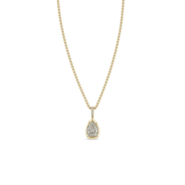Zoë Chicco 14k Gold One of a Kind Mine Cut Pear Diamond Pendant Necklace