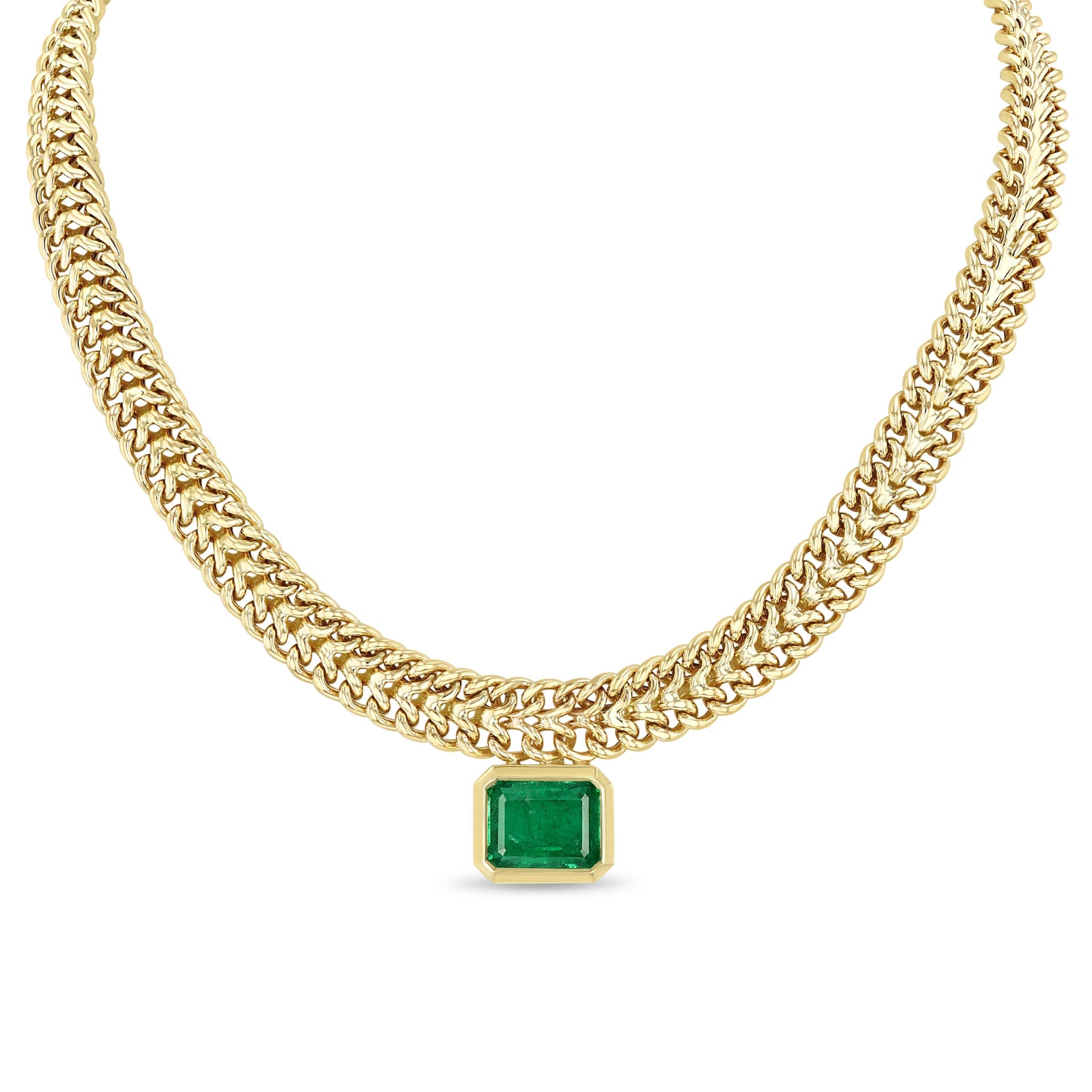 Zoë Chicco 14k Gold One of a Kind Emerald Cut Emerald Bezel