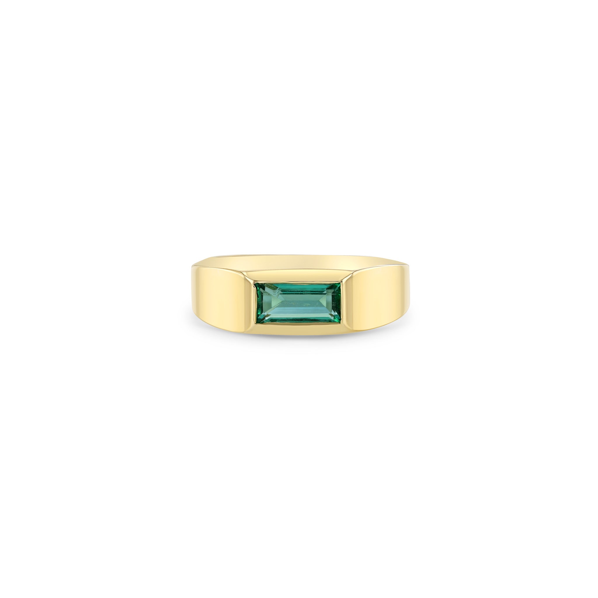 Zoë Chicco 14k Gold One of a Kind Emerald Baguette Signet Ring