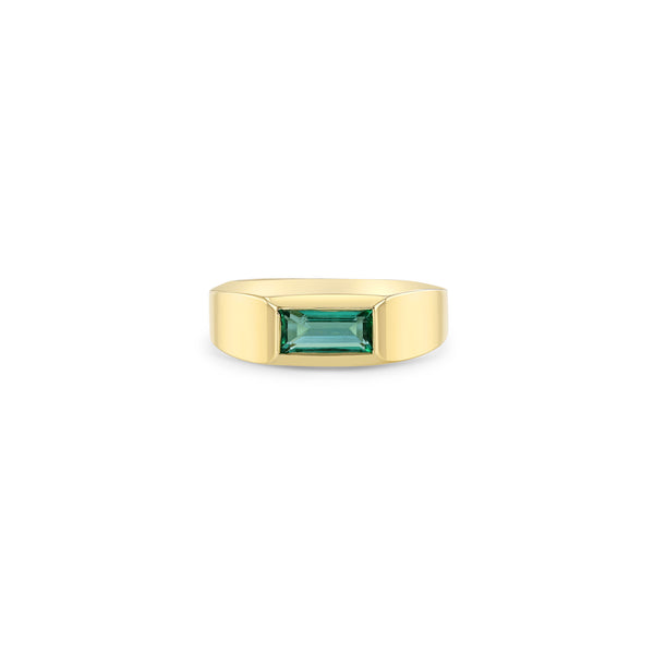 Zoë Chicco 14k Gold One of a Kind Emerald Baguette Signet Ring