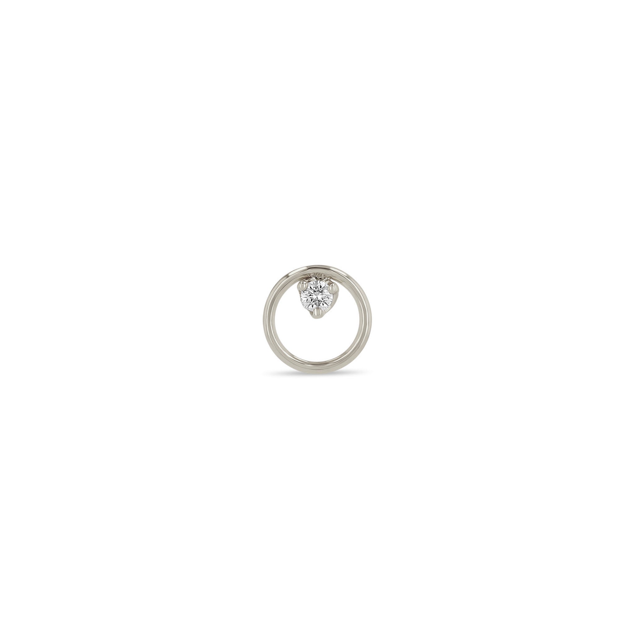 Single Zoë Chicco 14k Gold Small Circle Prong Diamond Stud Earring
