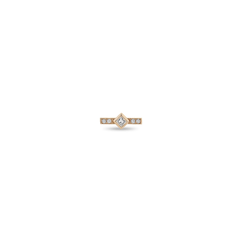 Single Zoë Chicco 14k Gold Princess Diamond & Diamond Bar Stud Earring