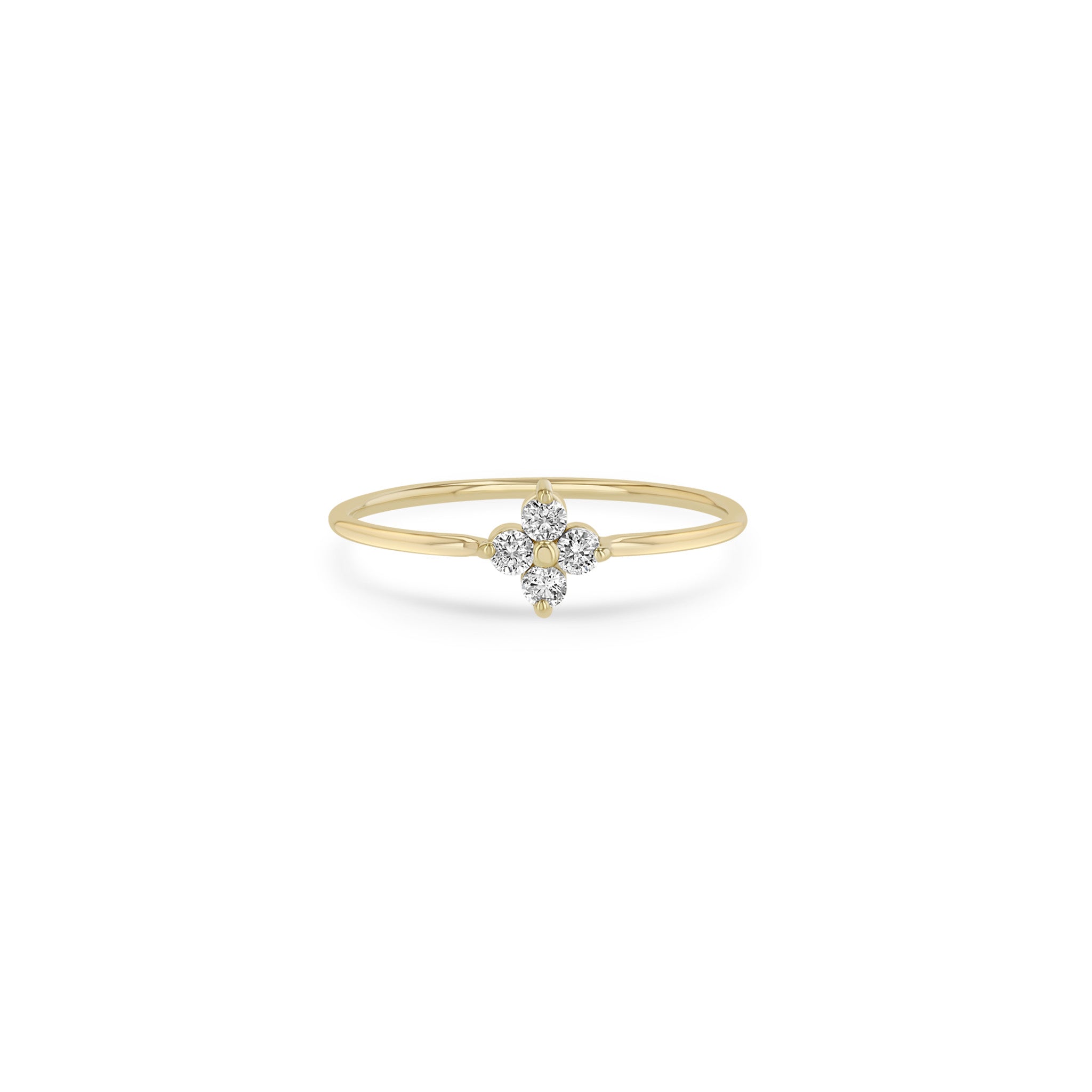 Zoë Chicco 14k Gold Prong Diamond Quad Ring