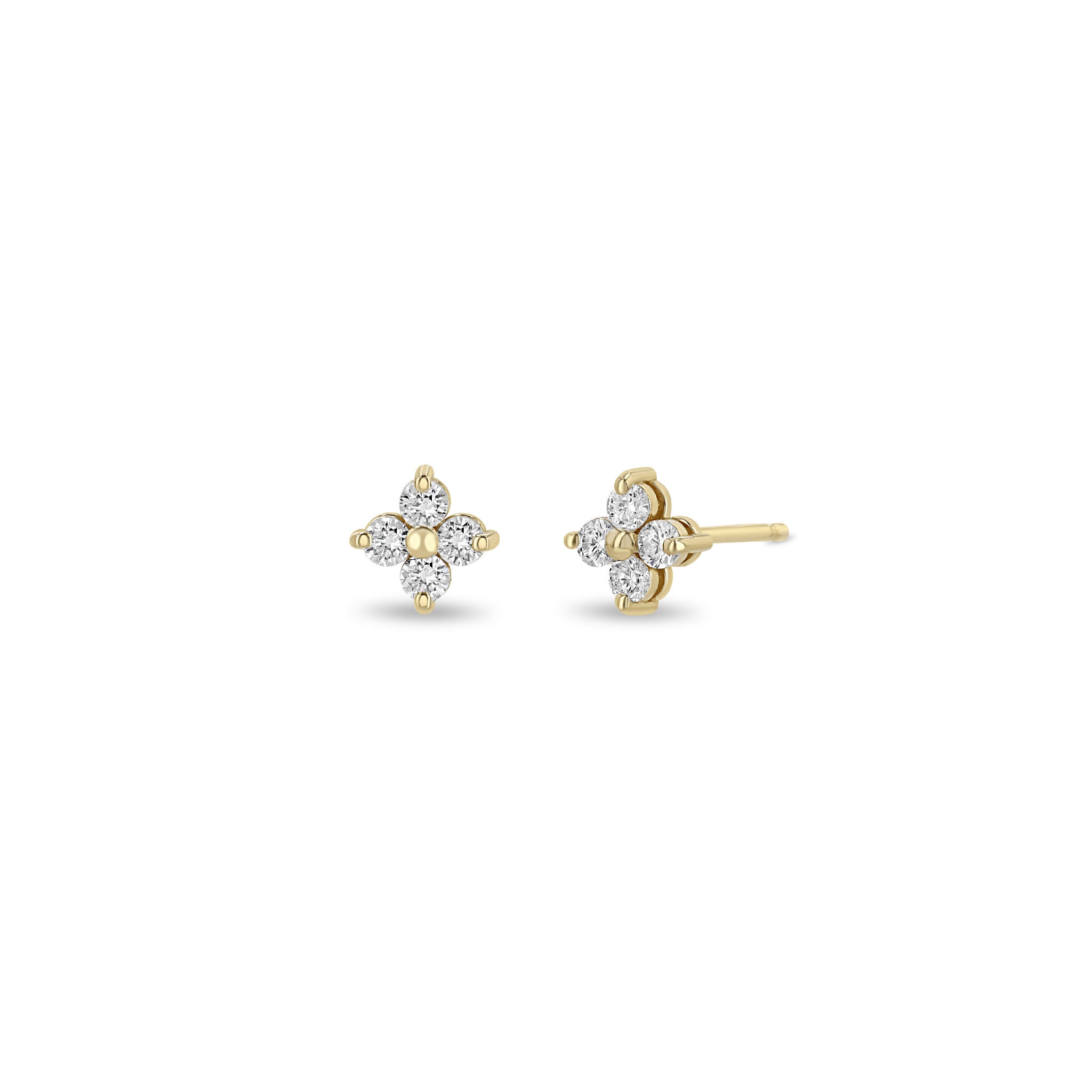 Zoë Chicco 14k Gold Prong Diamond Quad Stud Earrings