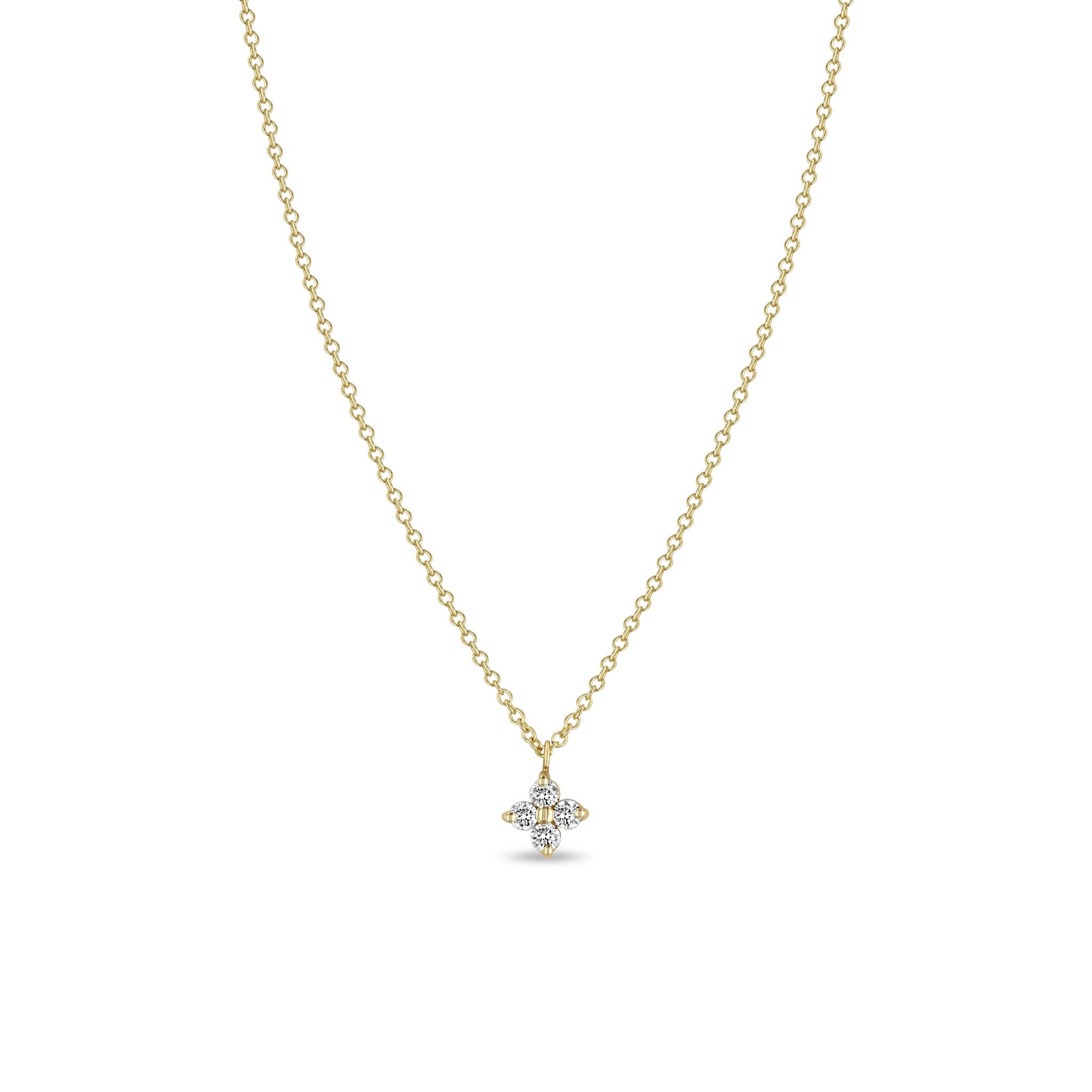 Zoë Chicco 14k Gold Prong Diamond Quad Necklace