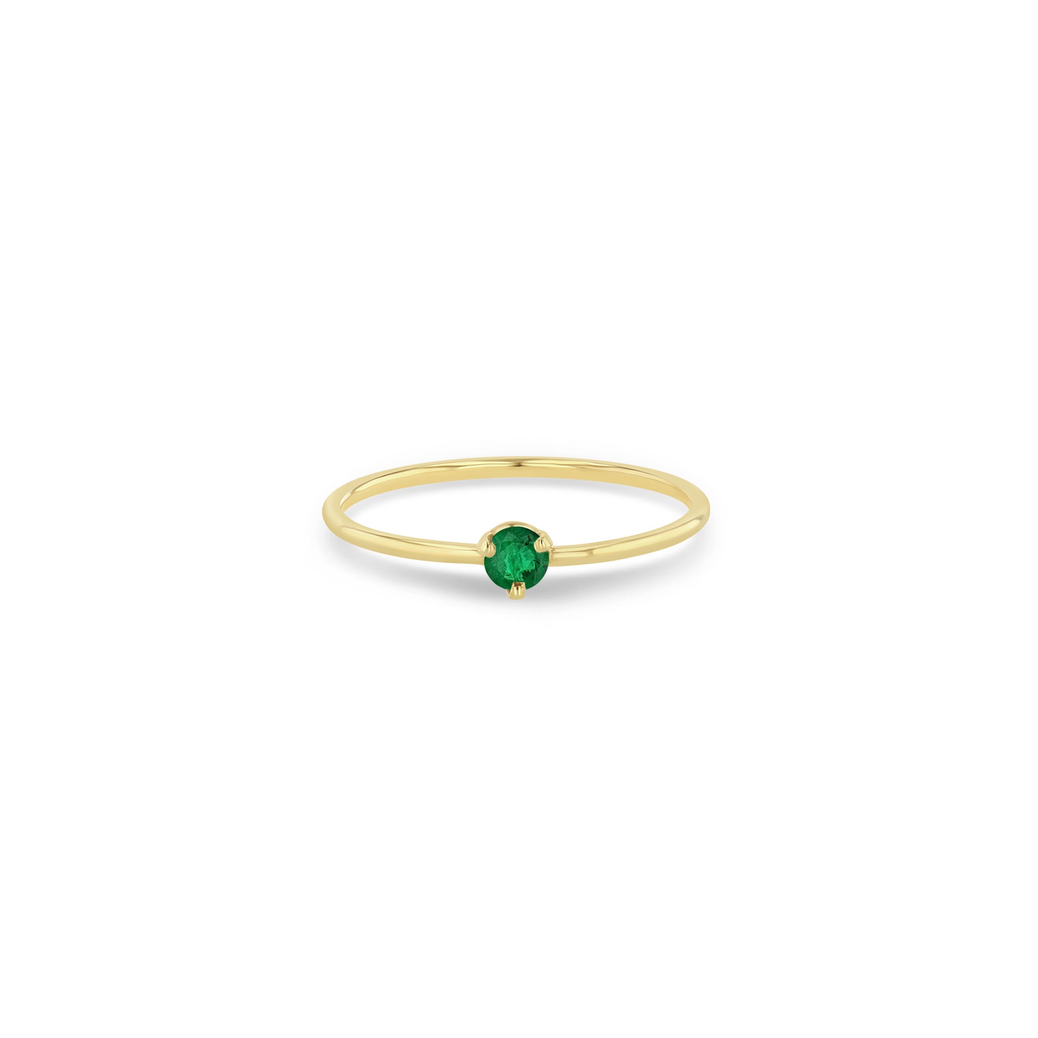 Zoë Chicco 14k Yellow Gold Single Emerald Prong Ring