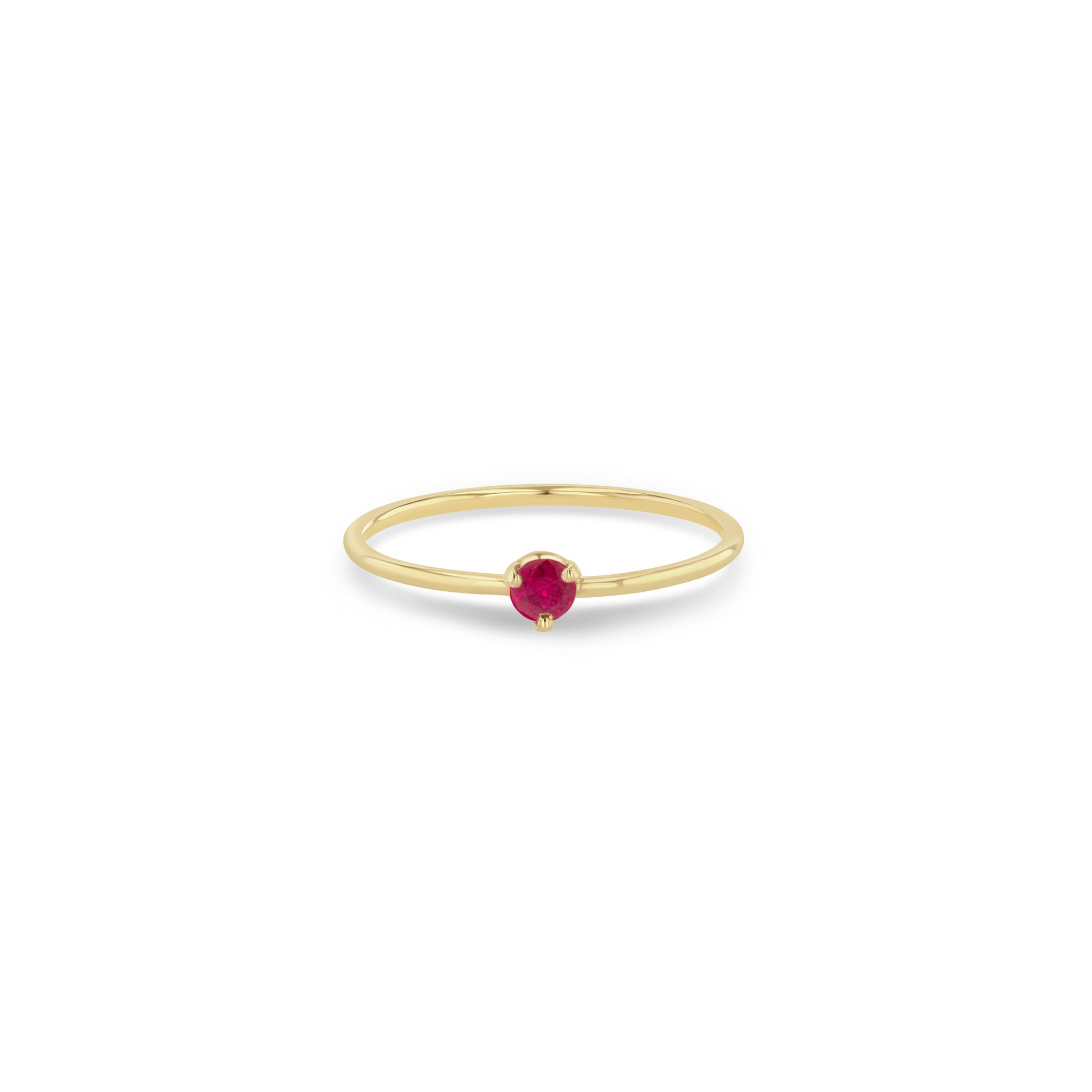 Zoë Chicco 14k Yellow Gold Single Ruby Prong Ring | July Birthstone