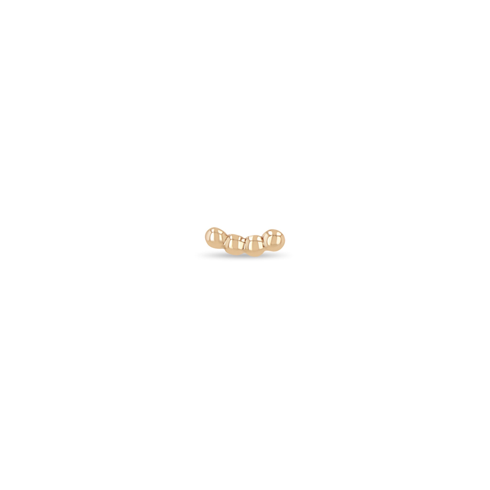 Single Zoë Chicco 14k Gold Small Beaded Curve Stud Earring