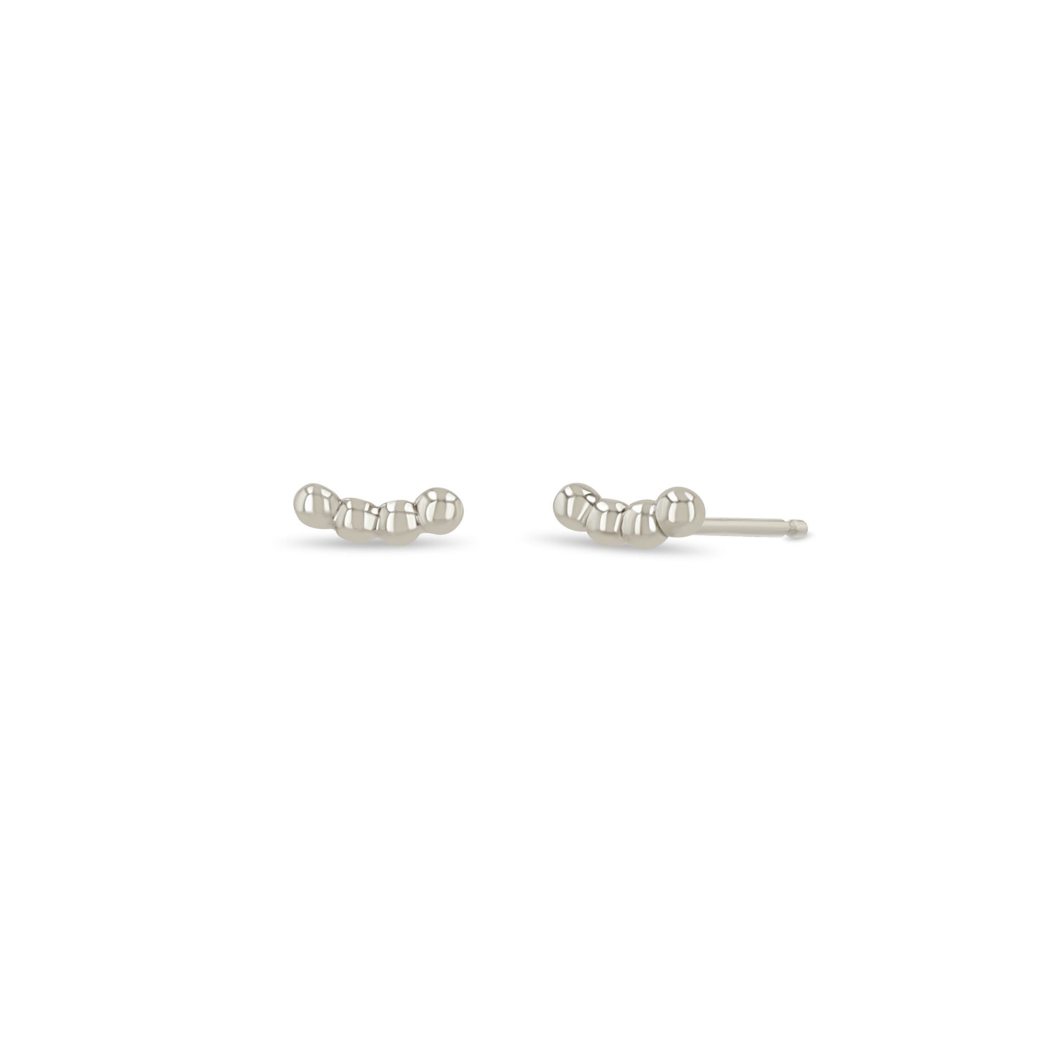 Zoë Chicco 14k Gold Small Beaded Curve Stud Earrings