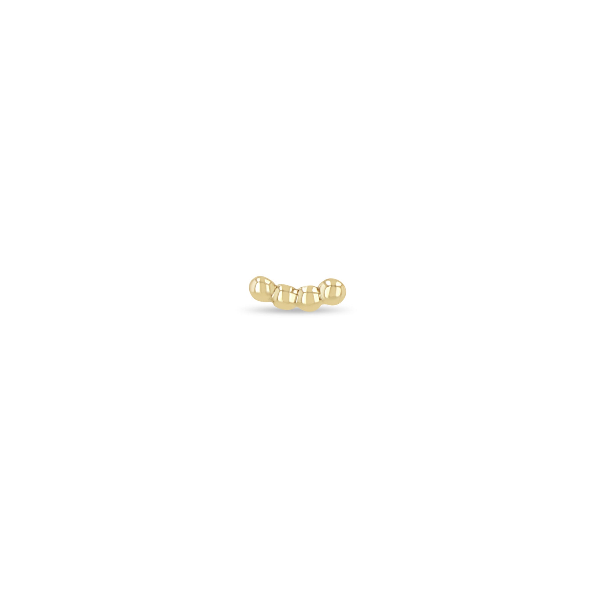 Single Zoë Chicco 14k Gold Small Beaded Curve Stud Earring