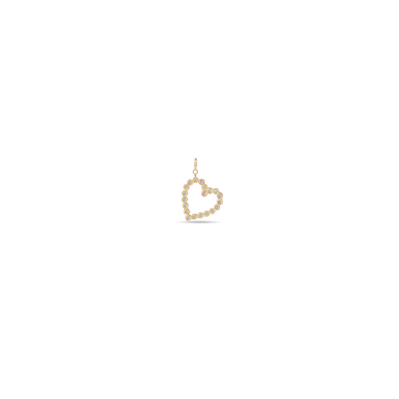 Zoë Chicco 14k Gold Small Diamond Bezel Angled Heart Spring Ring Charm Pendant